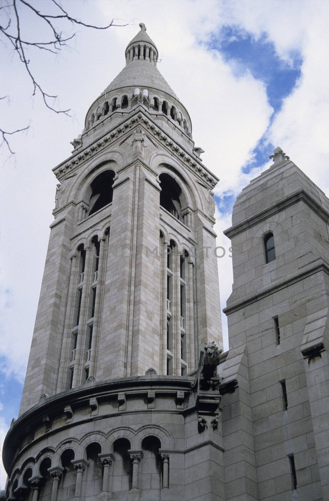 Detail of a tower on Sacre Coeur, Paris, France.