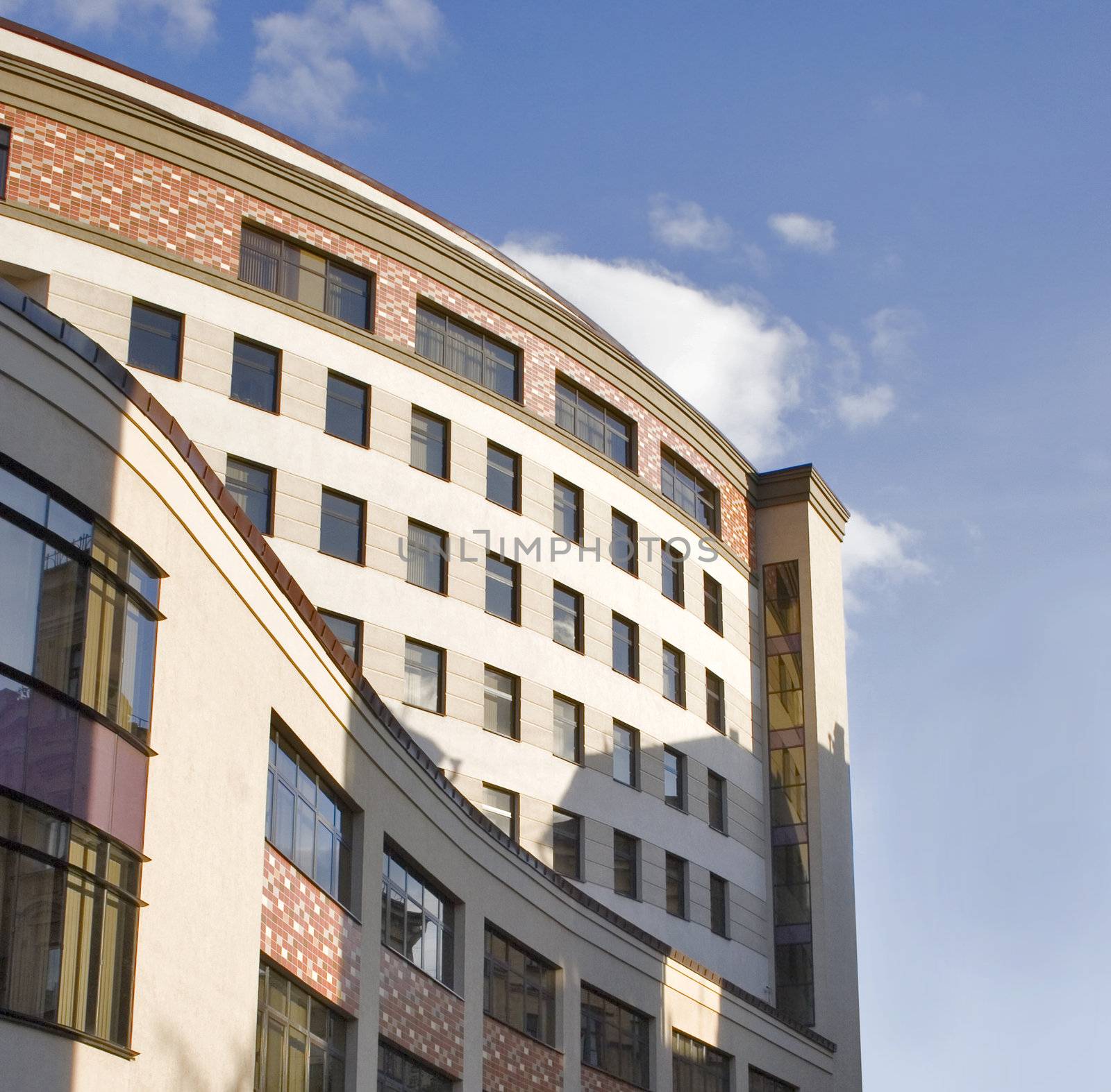 high-rise house on blue sky background 