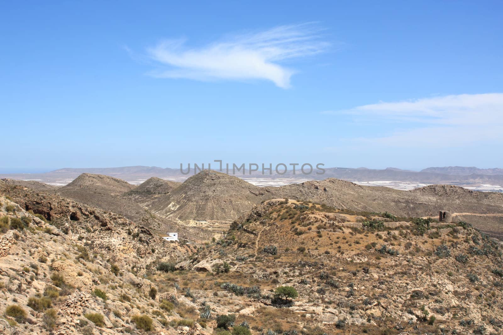 Arid landscape in Nijar in the province of Almeria, south-east of Spain.