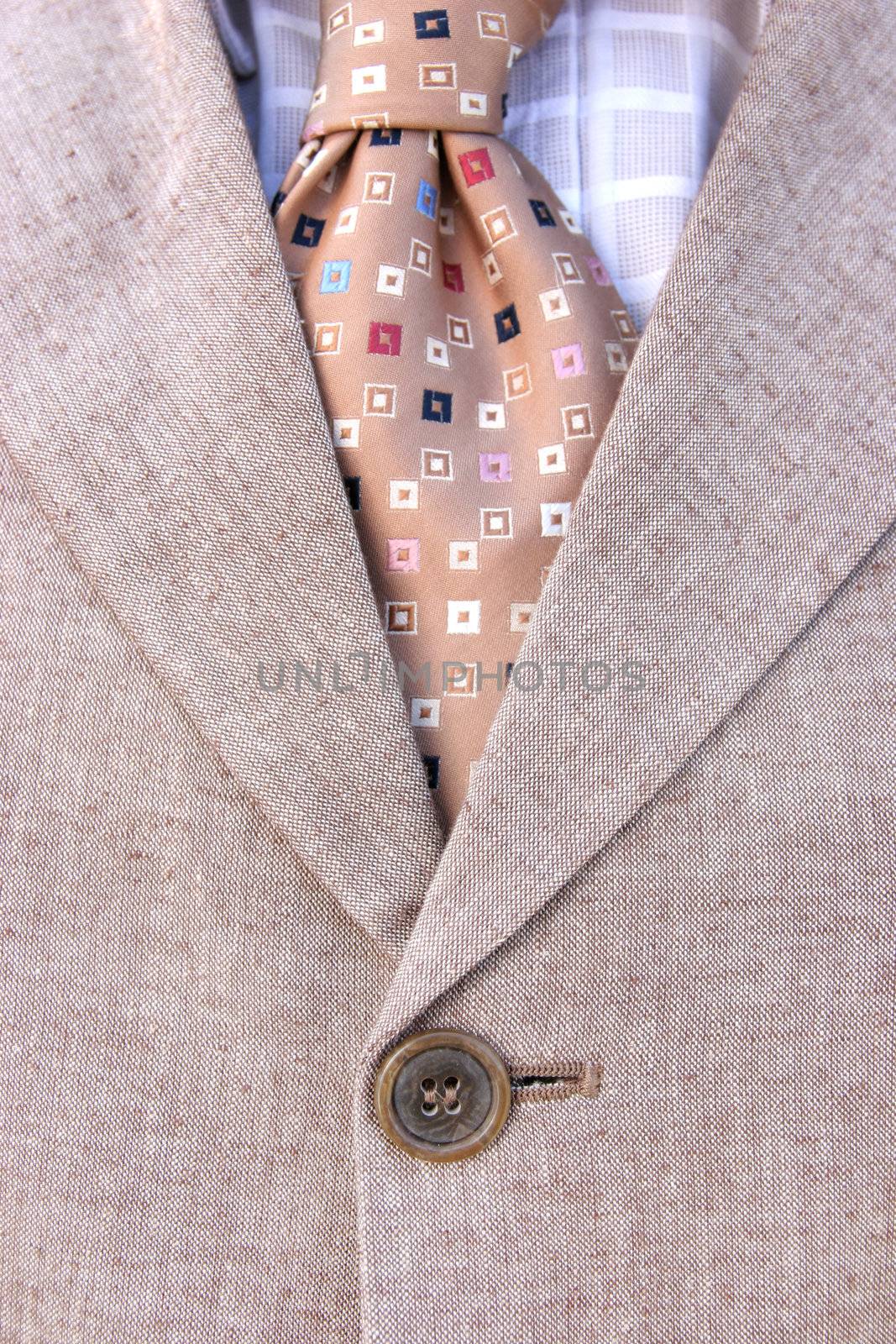 Closeup of a tie and shirt 