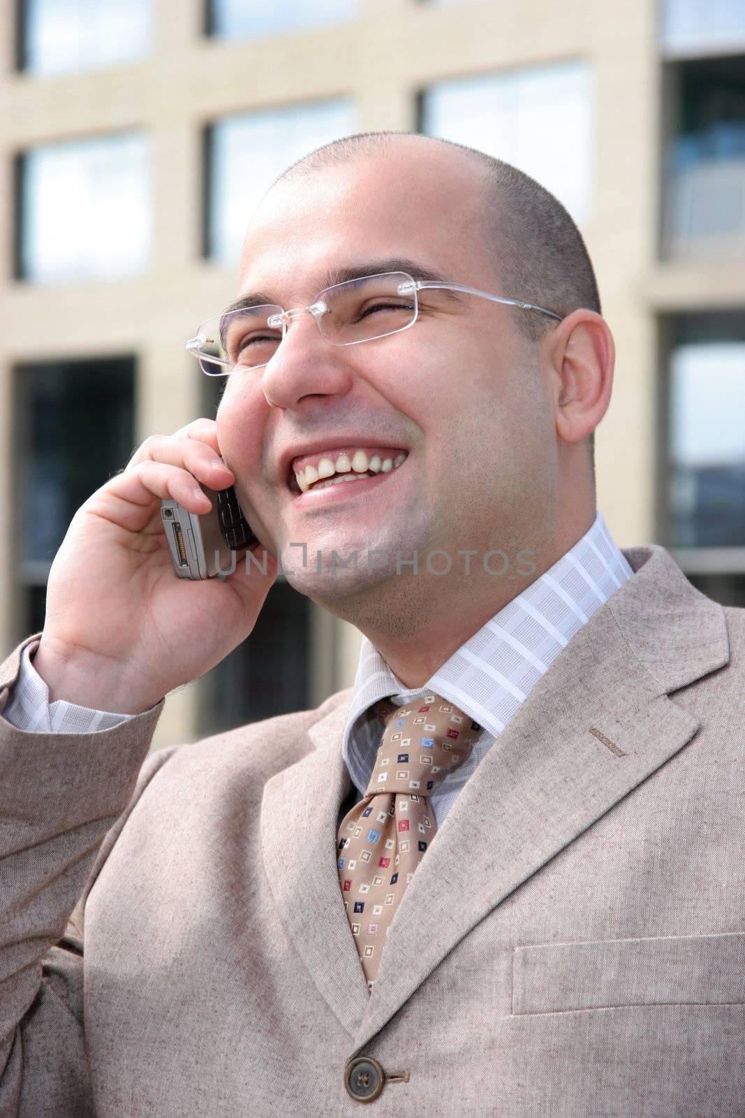 businessman calling by mobile phone