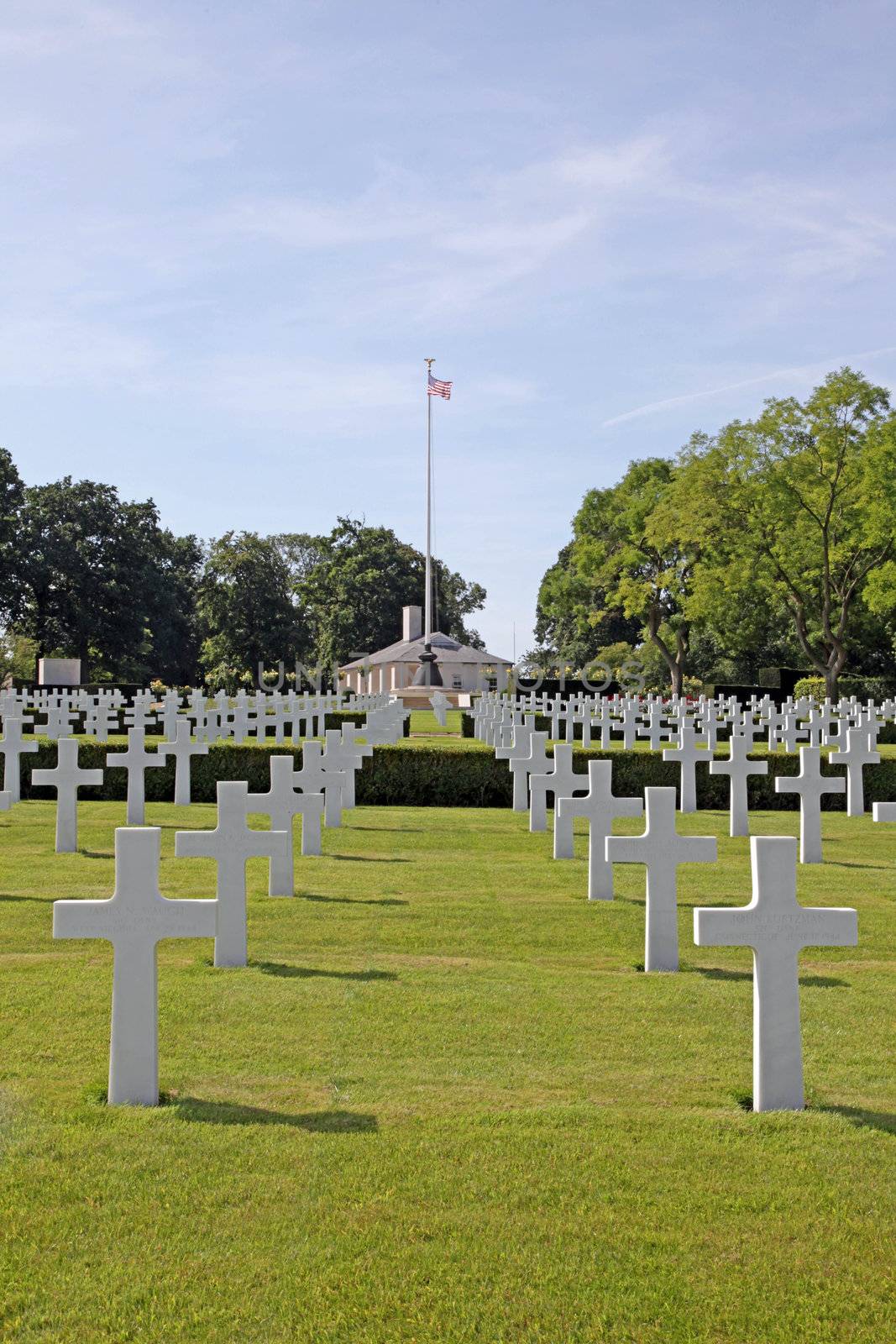 American war cemetery at Madingley in Cambridge, England. 