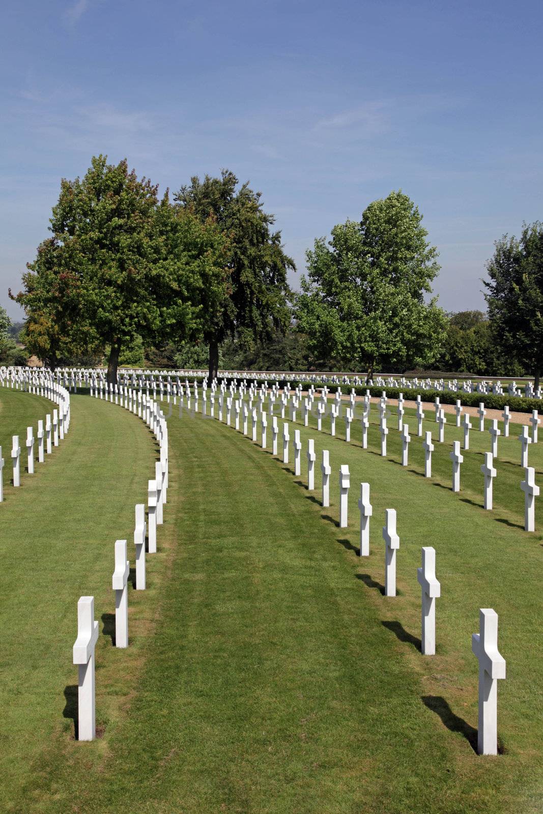 American war cemetery at Madingley in Cambridge, England. 