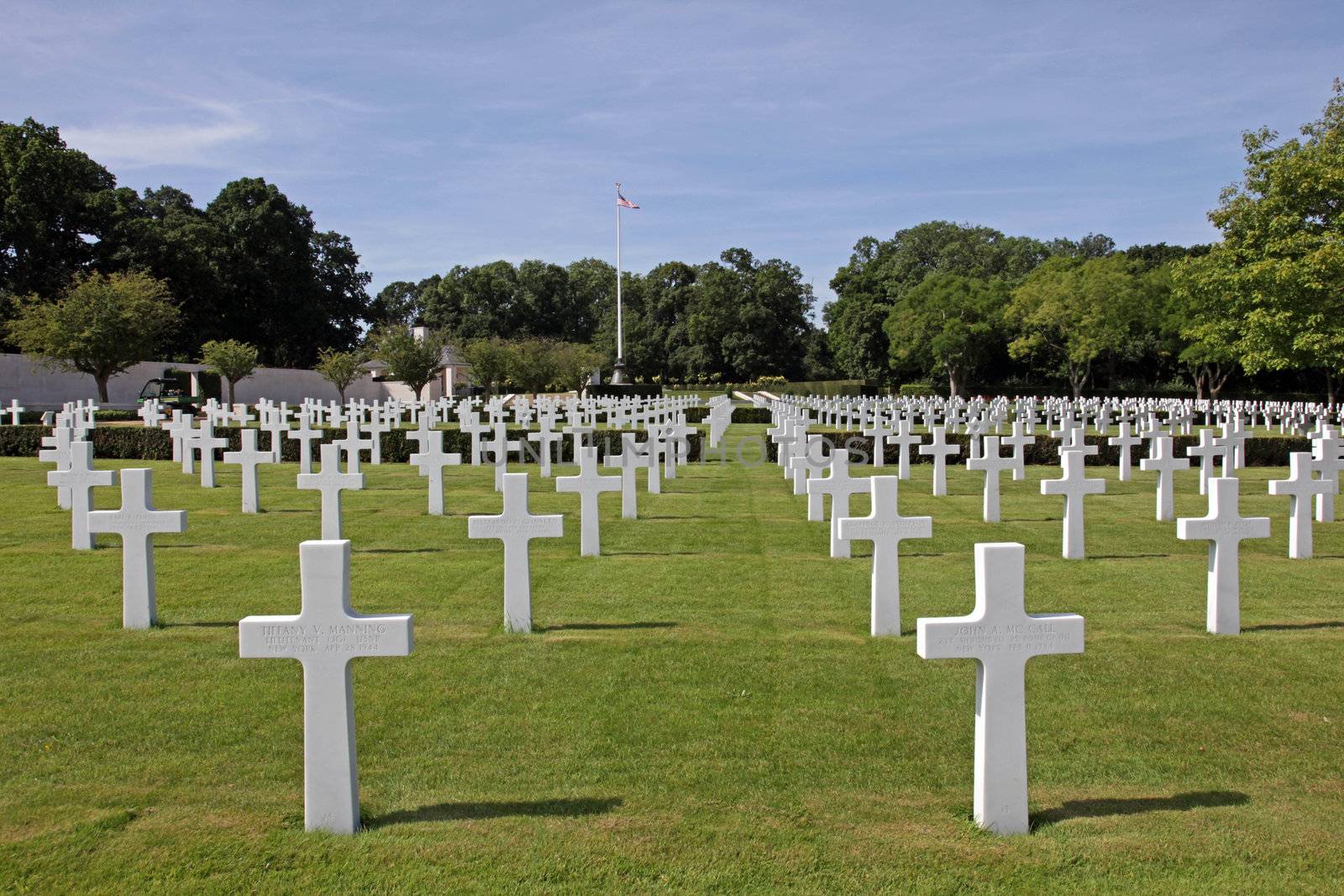 American war cemetery at Madingley in Cambridge, England. 