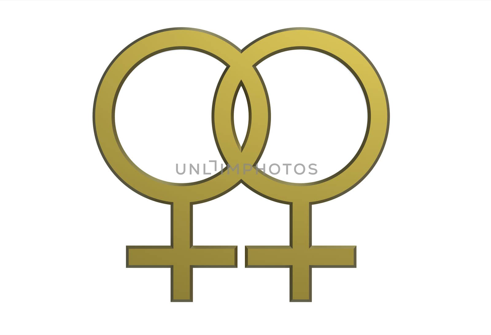 Female seks symbol render isolated on white