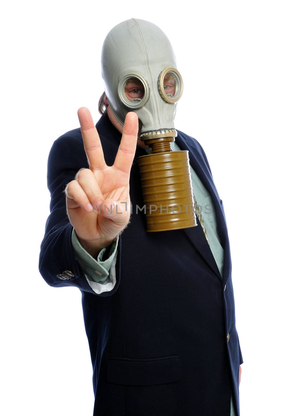 gas mask business man by PDImages