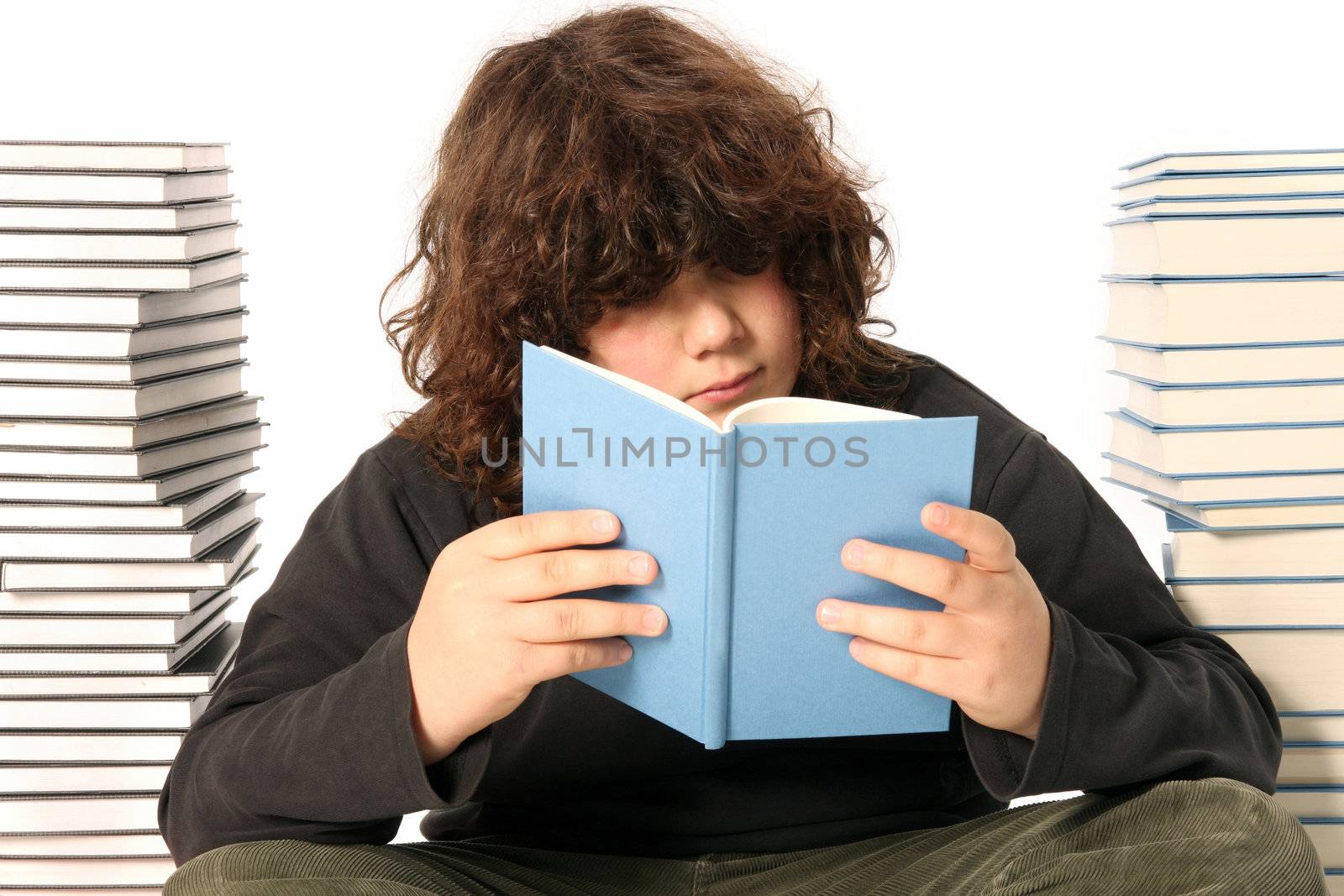 boy reading a book  by vladacanon