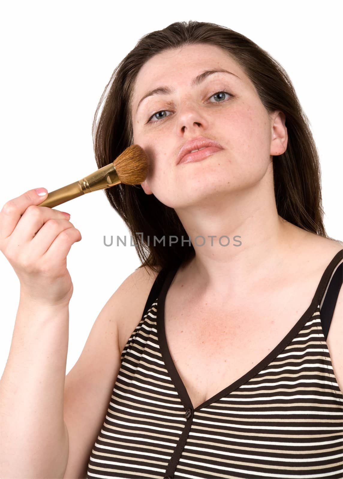make-up. beautiful girl on a white background