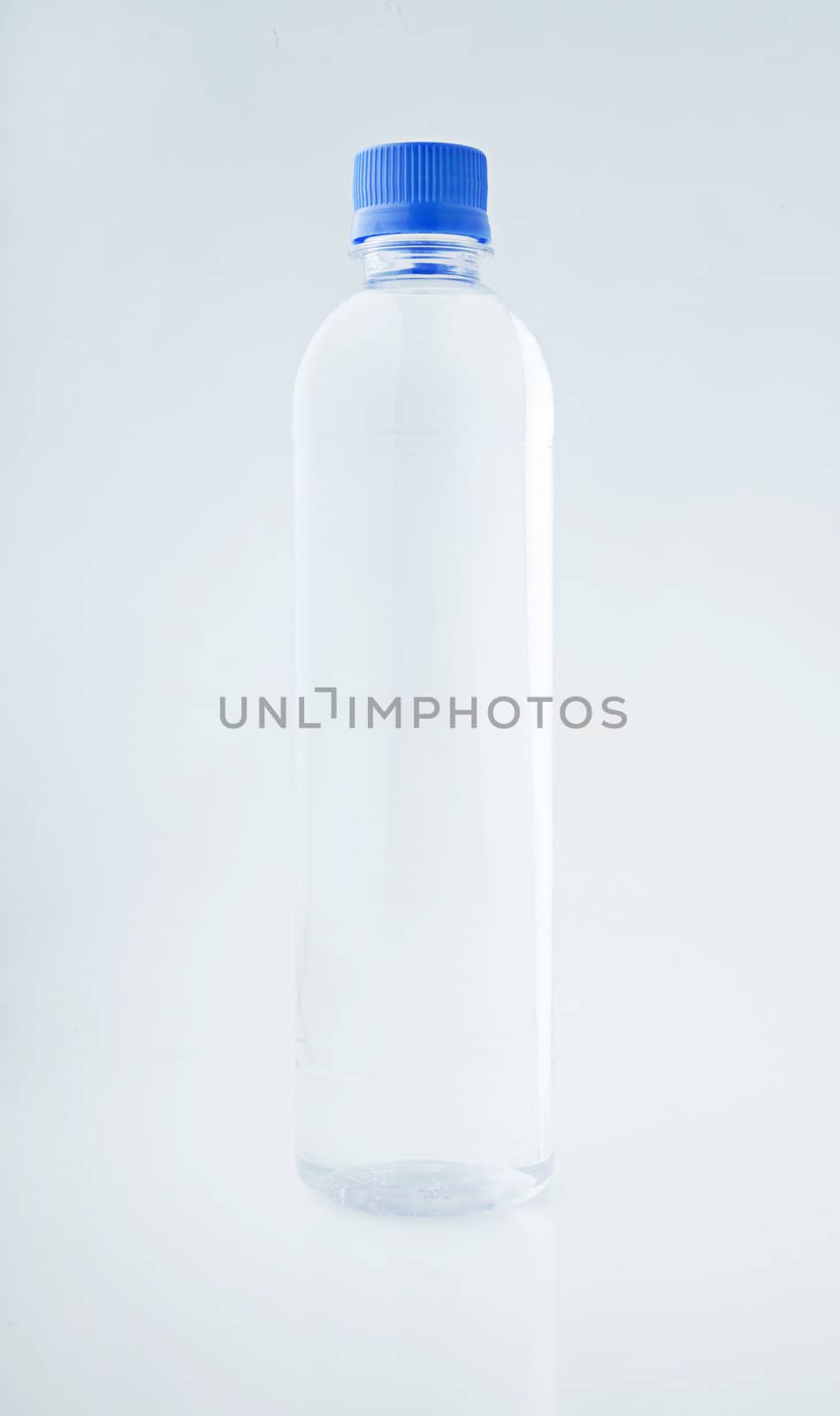 Water bottle shot in studio on neutral background