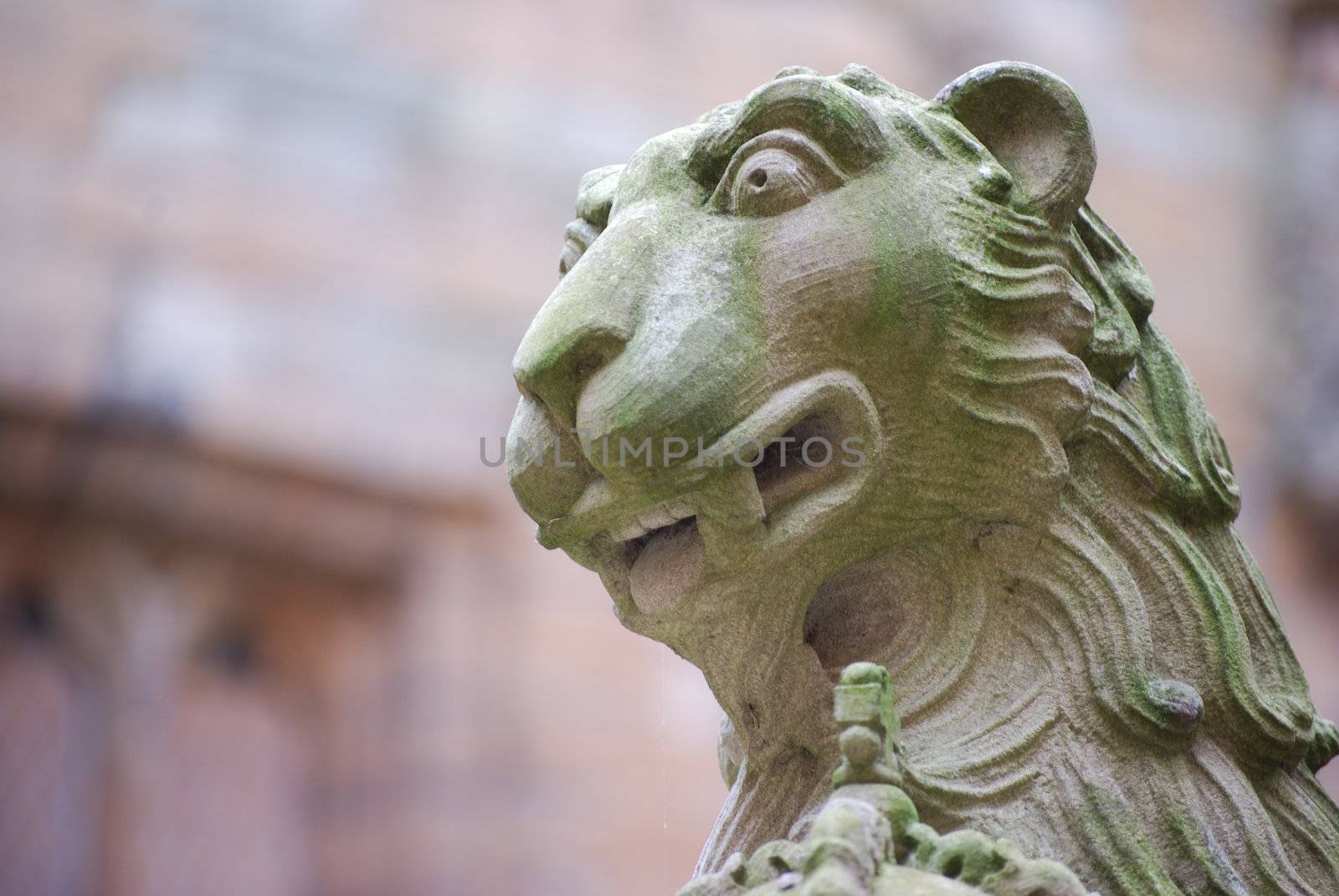 statue of the fountain standing at the inner courtyard of Linlithgow Palace, Scotland 