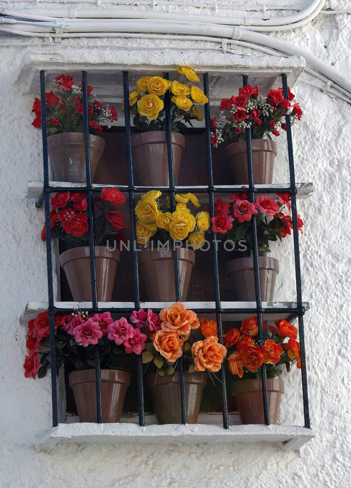 Window bars and garnish with flowers