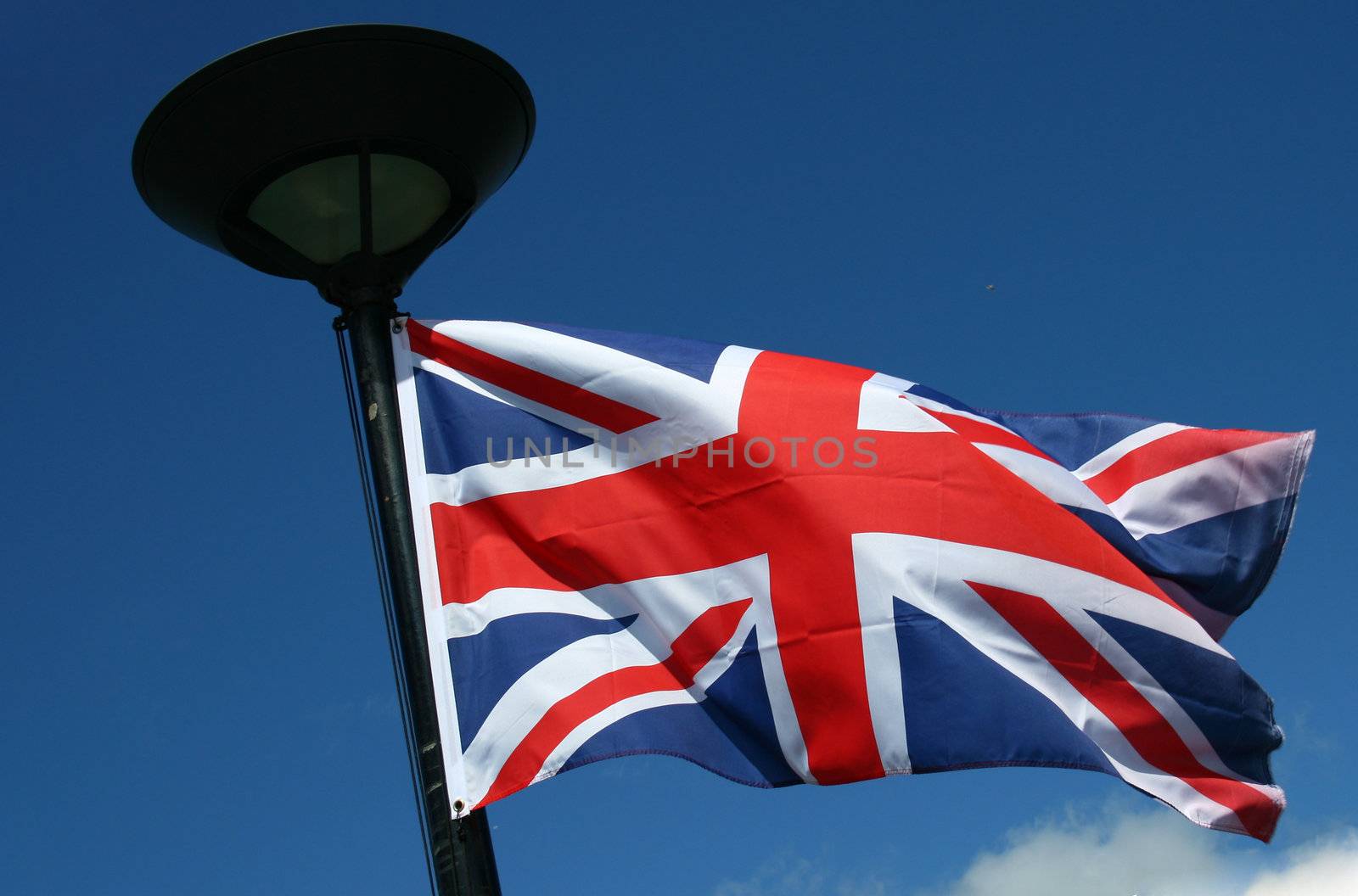 british flag in front of blue sky