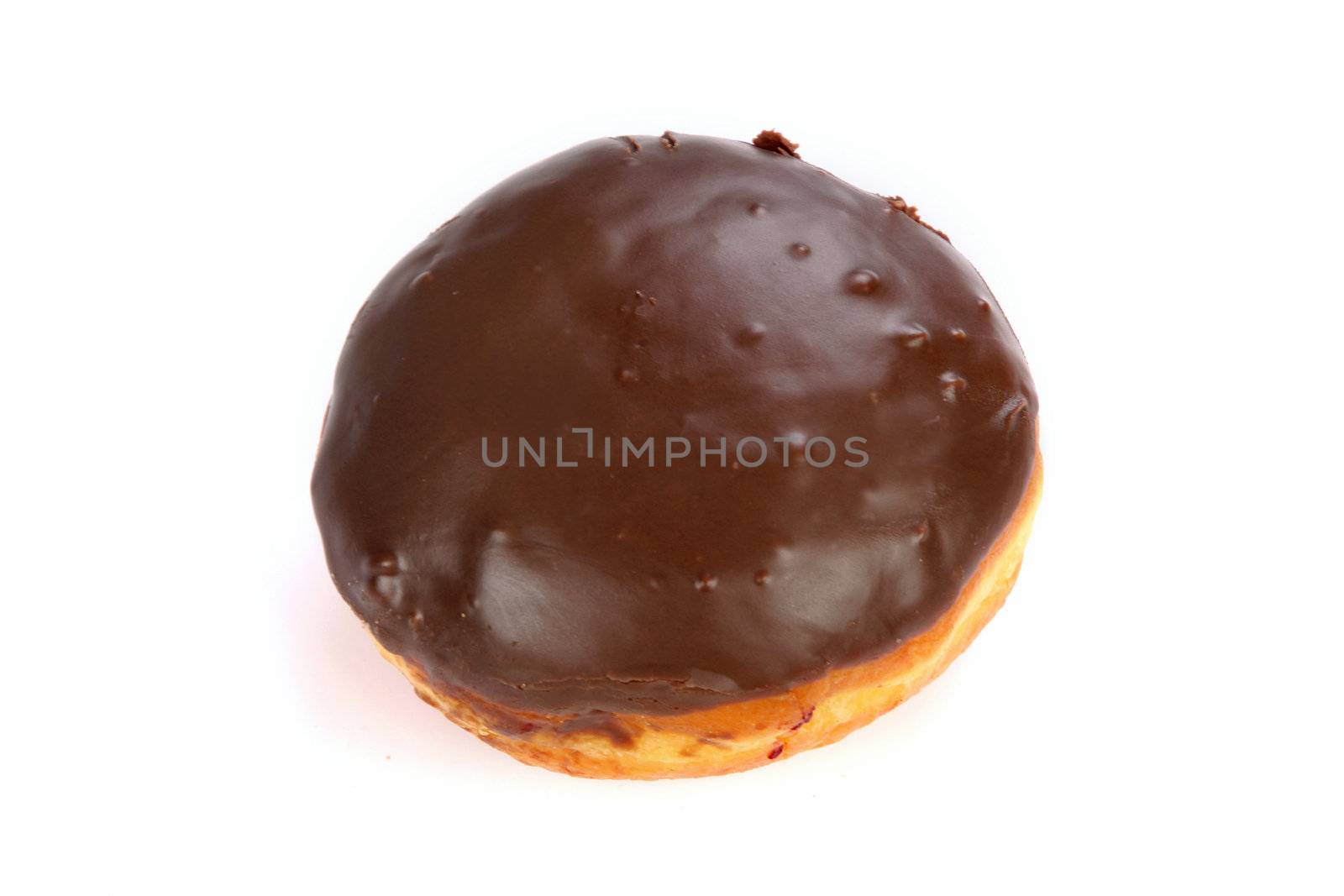 Close up shot of donut on white background