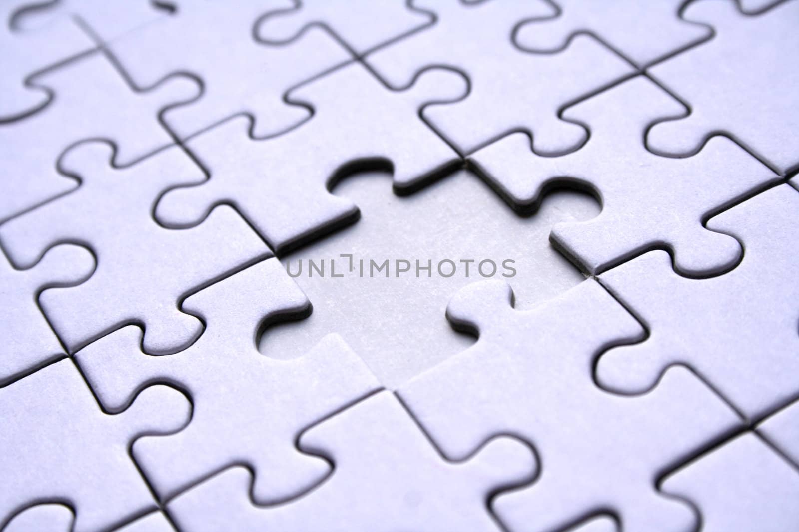 Jigsaw puzzle background with one empty element