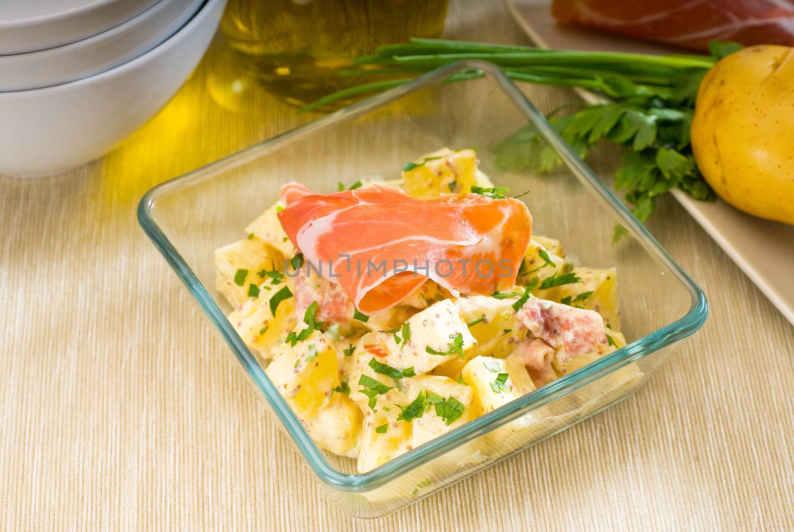 parma ham and potato salad by keko64