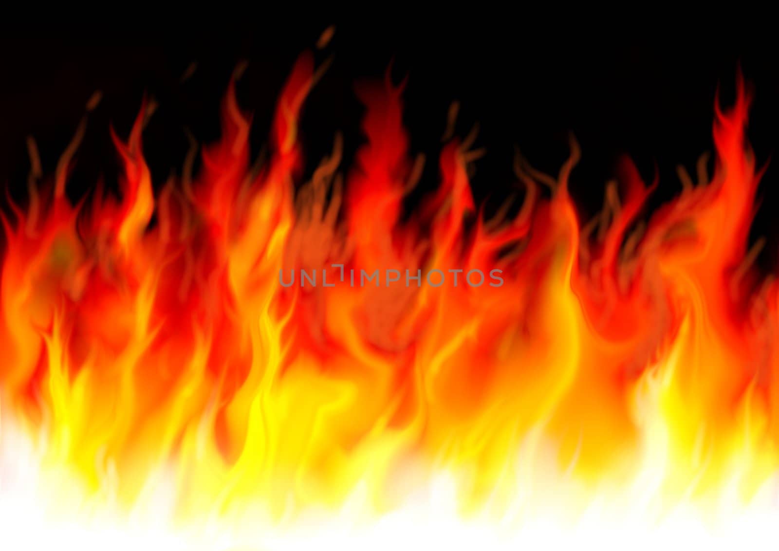 representing on black background dangerous flames illustration