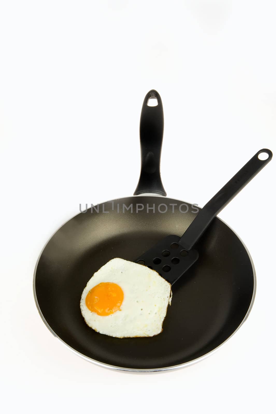 a fried egg in a pan