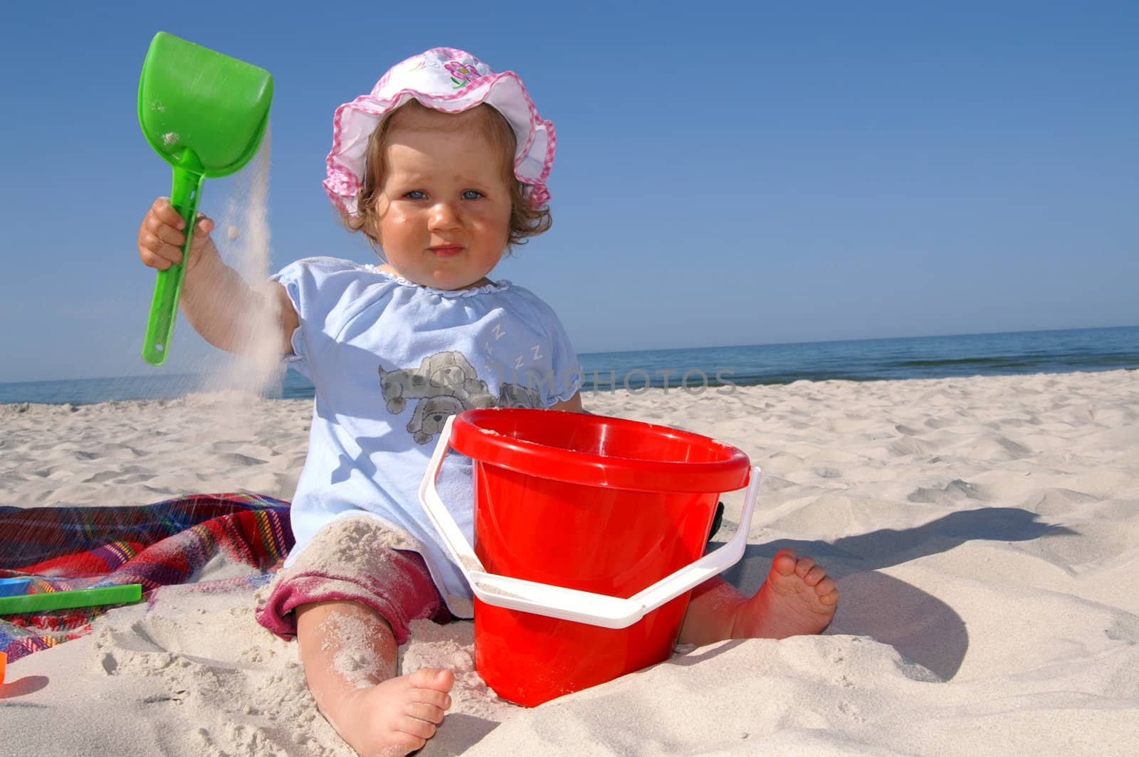 baby girl on the beach