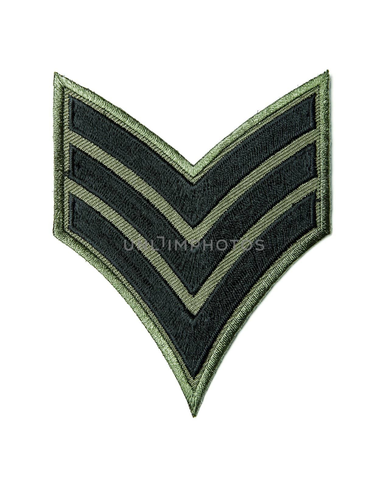 Army stripes replica - isolated cloth badge on white background