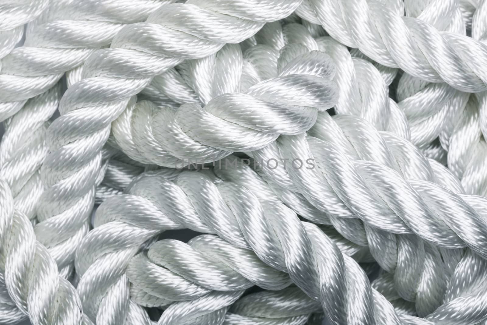 Detail of a twisted nylon rope