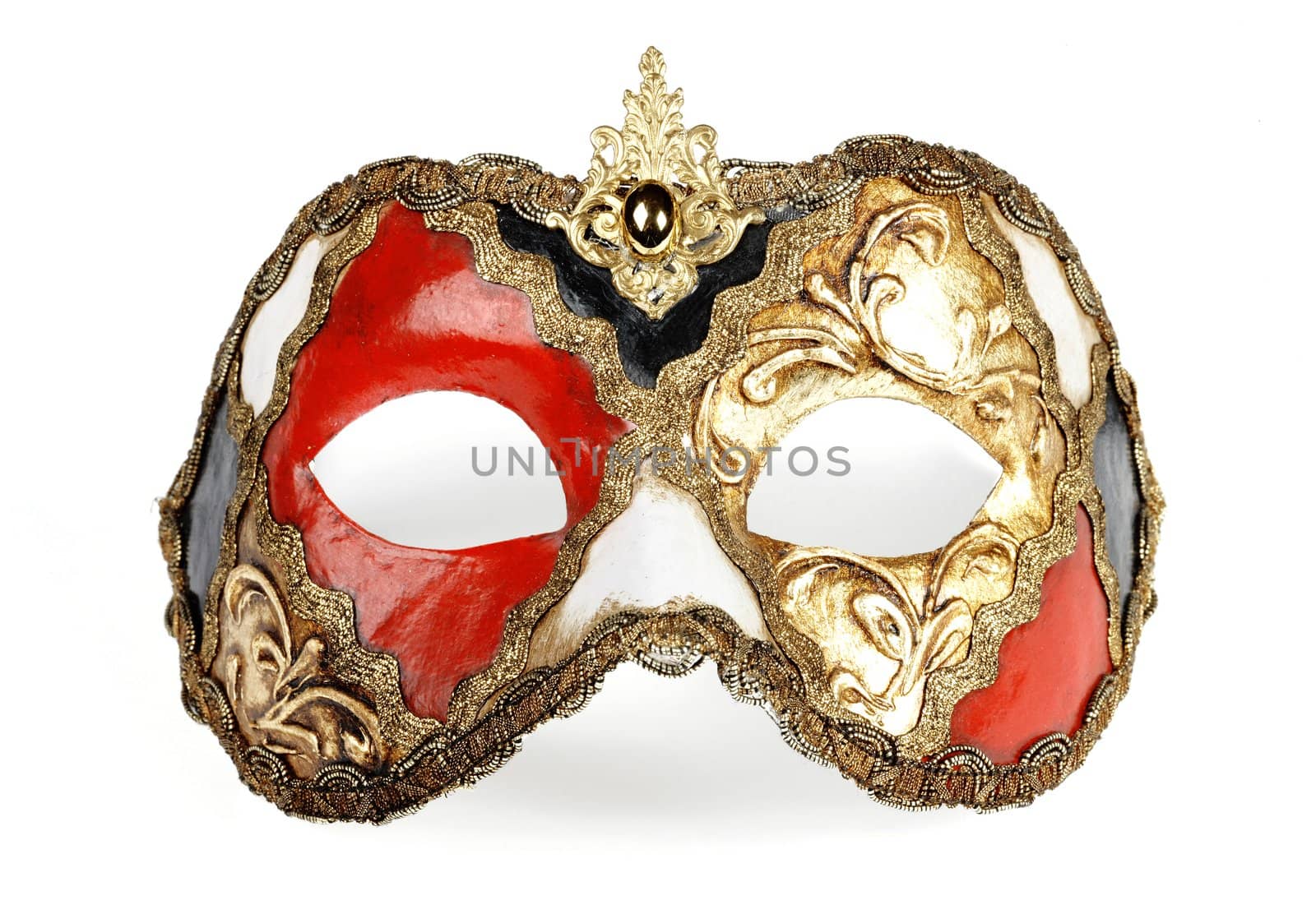 Decorative venetian carnival mask isolated on white background