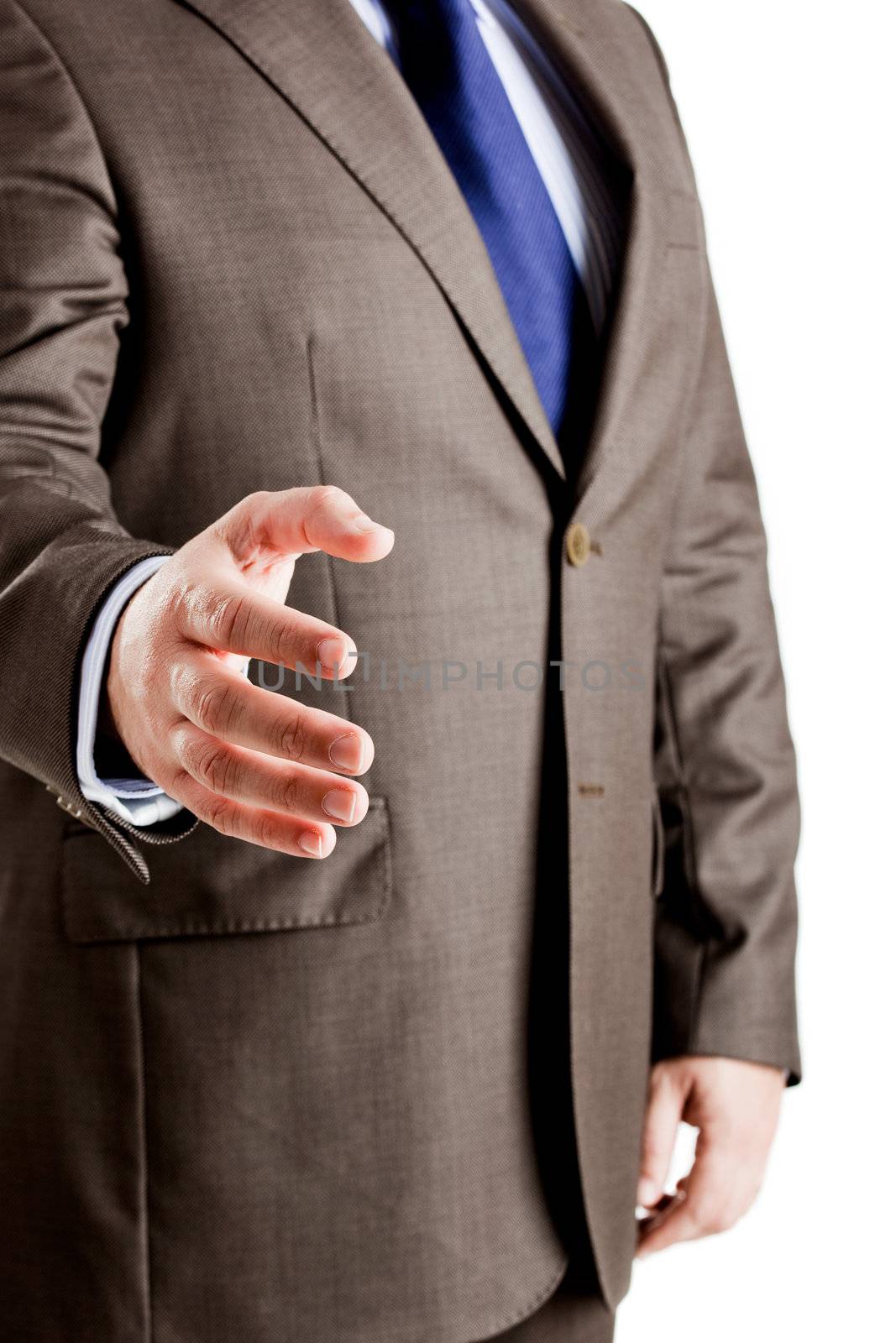 Successful business man giving a handshake
