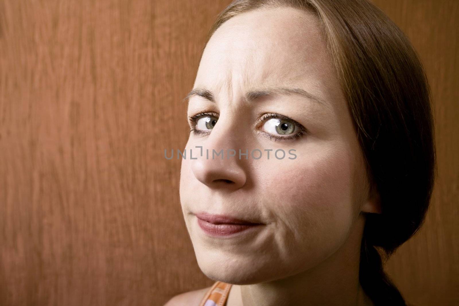 Woman with a Suspicious Look on Her Face