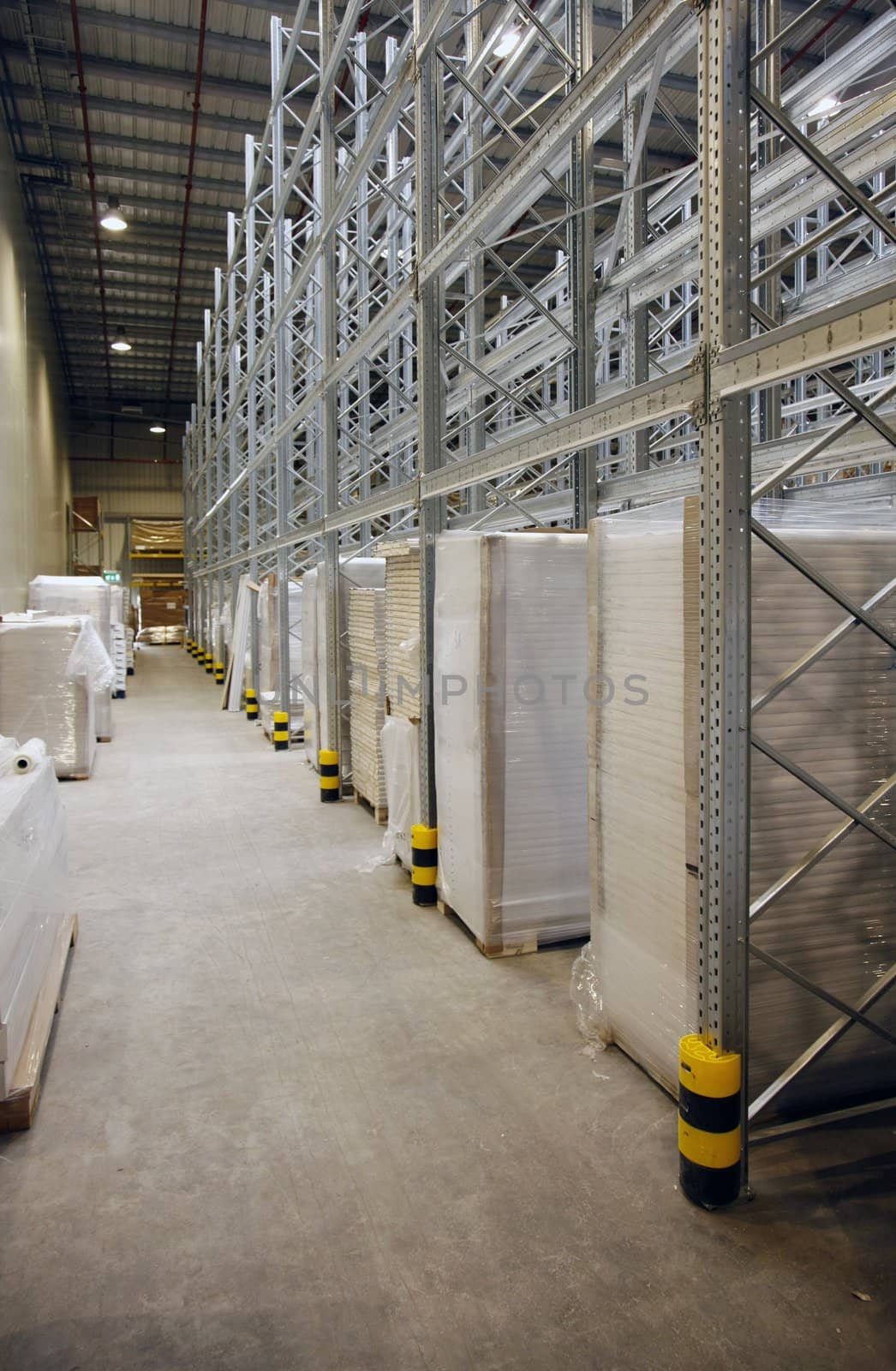 Modern warehouse with packages ready for shipping