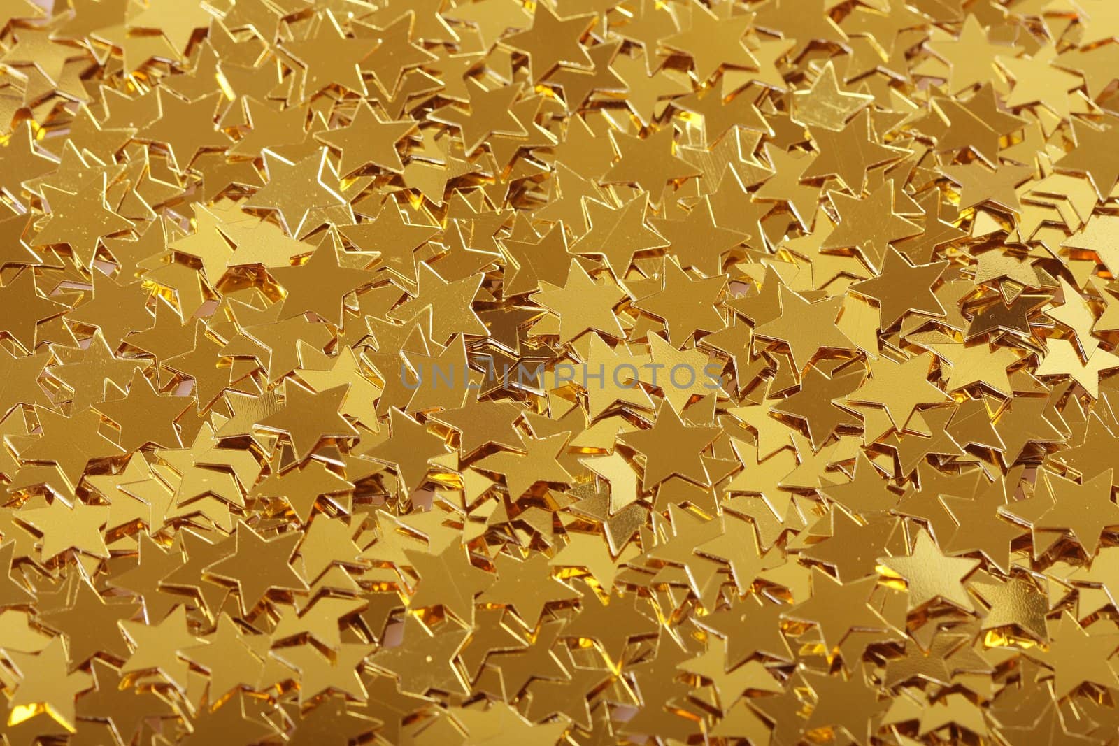 Close-up of star shaped confetti decorations