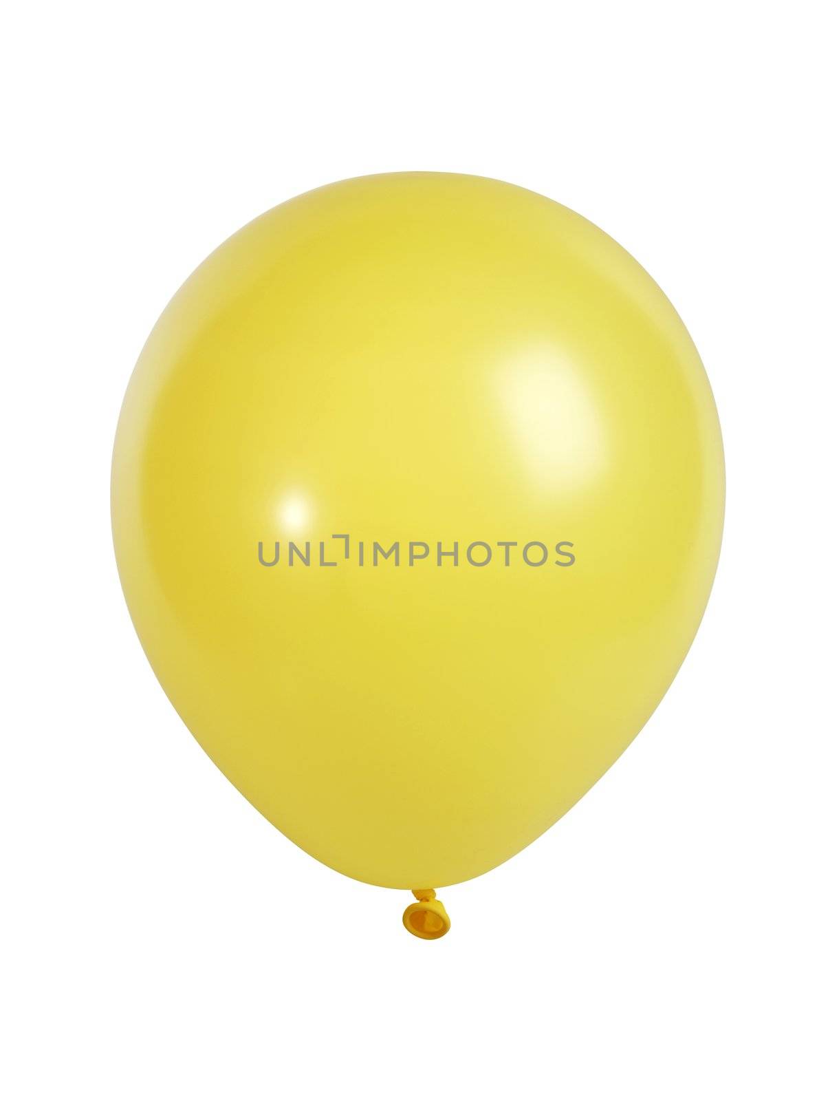 Studio shot of a yellow balloon isolated on white background - XXL file shot with a high resolution camera (21 megapixel)