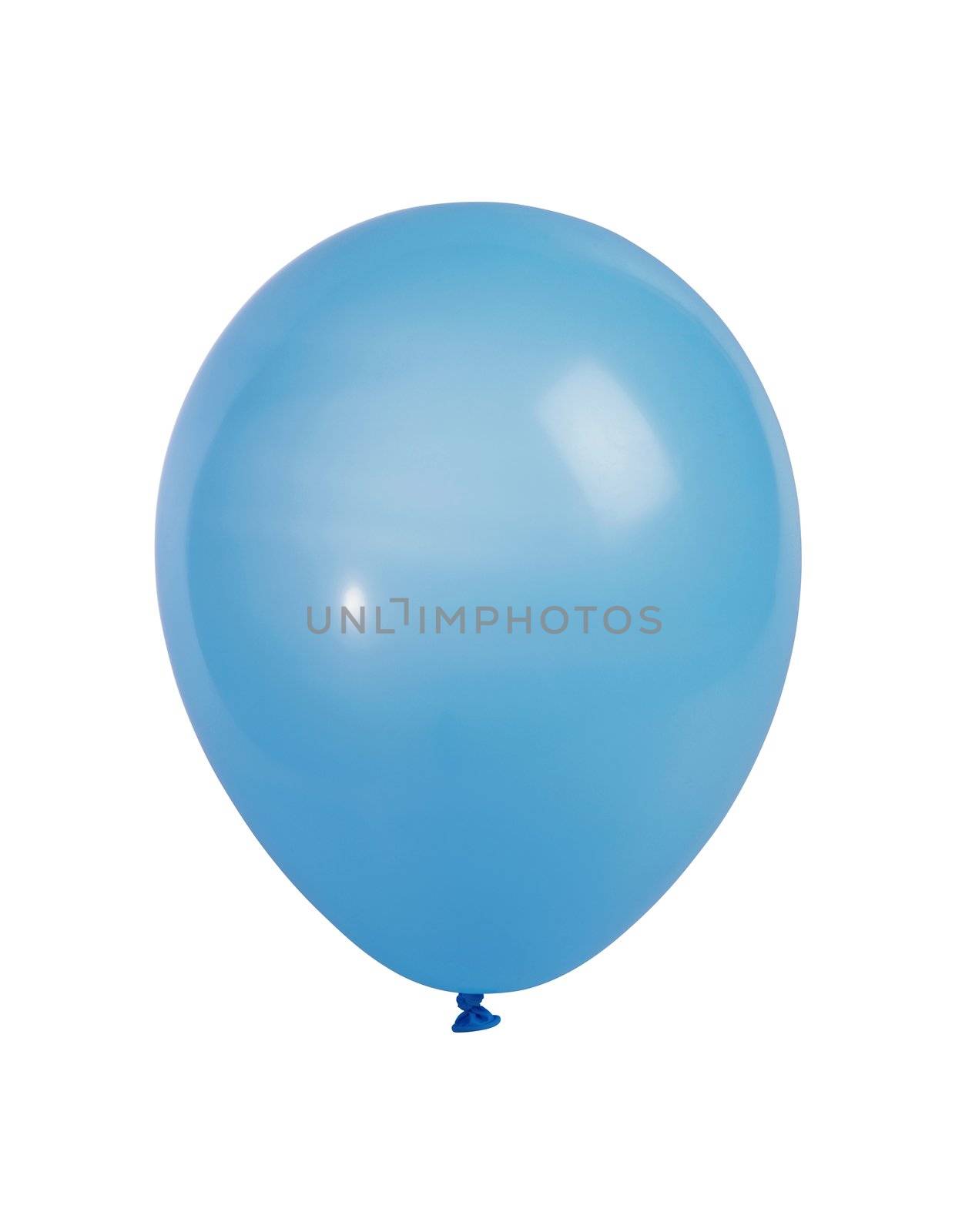 Studio shot of a blue balloon isolated on white background - XXL file shot with a high resolution camera (21 megapixel)
