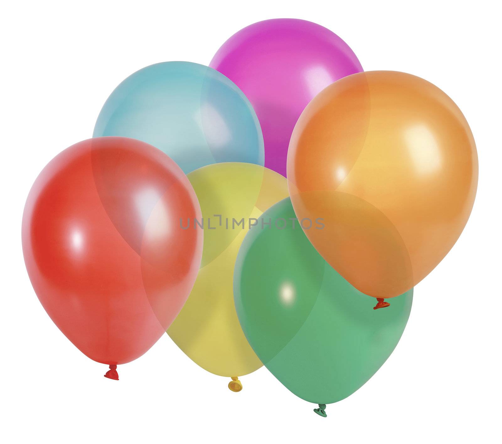 Studio shot of colorful party balloon isolated on white background - XXL file shot with a high resolution camera (21 megapixel)