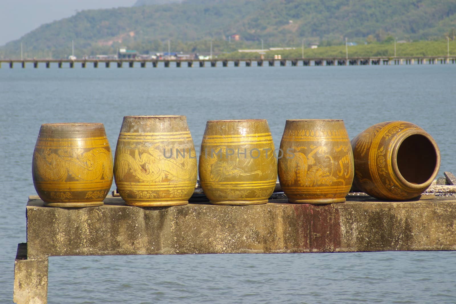 Barrels on a jetty