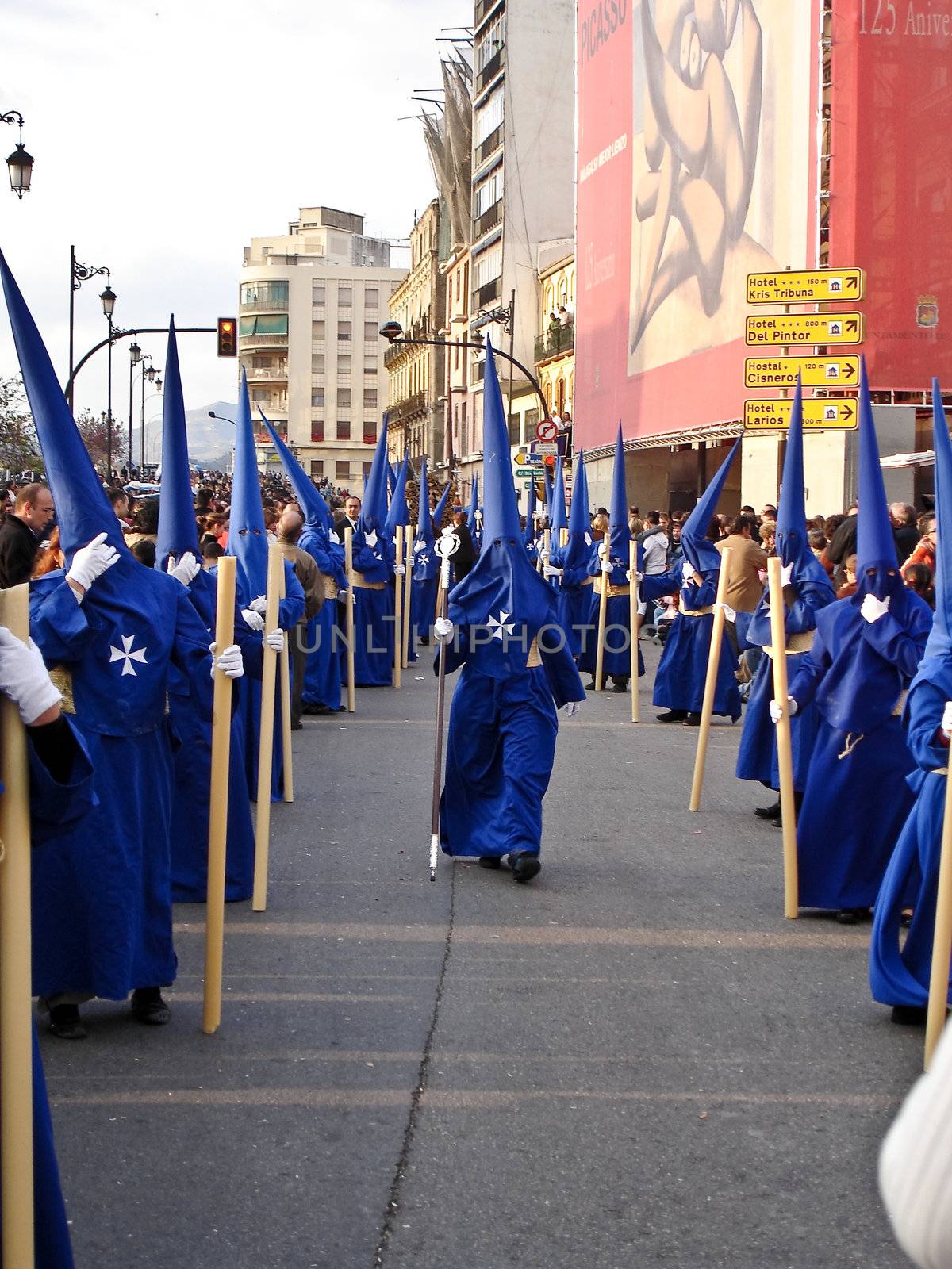 MALAGA, SPAIN - APRIL 5 : Semana Santa (Holy Week) Procession in the streets on April 4, 2008 in Malaga