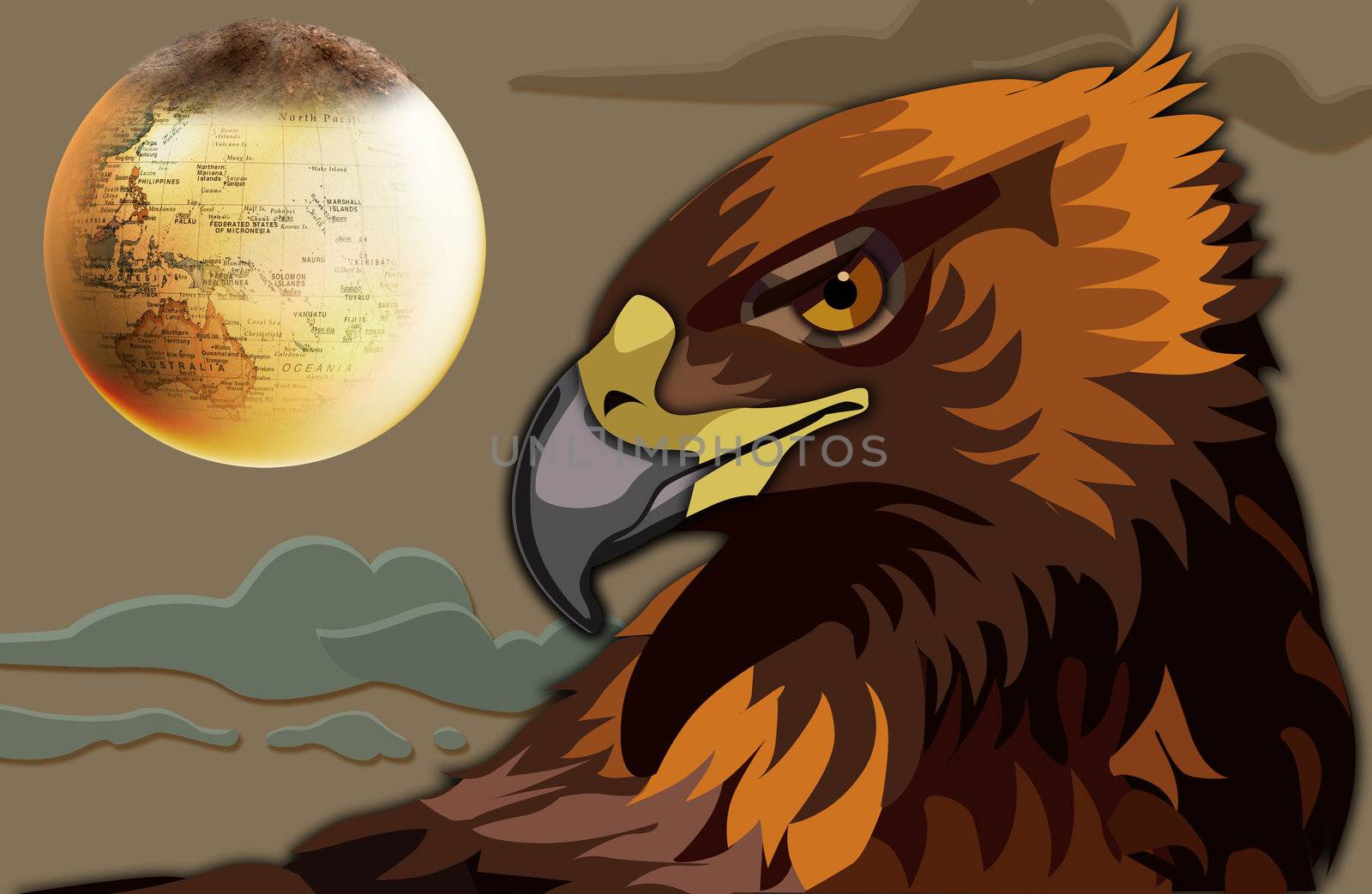 It is a strength eagle with Earth