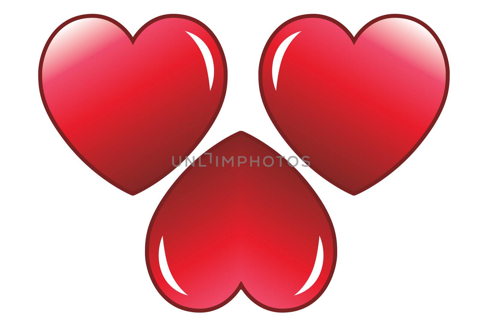 Here you can see three nice hearts