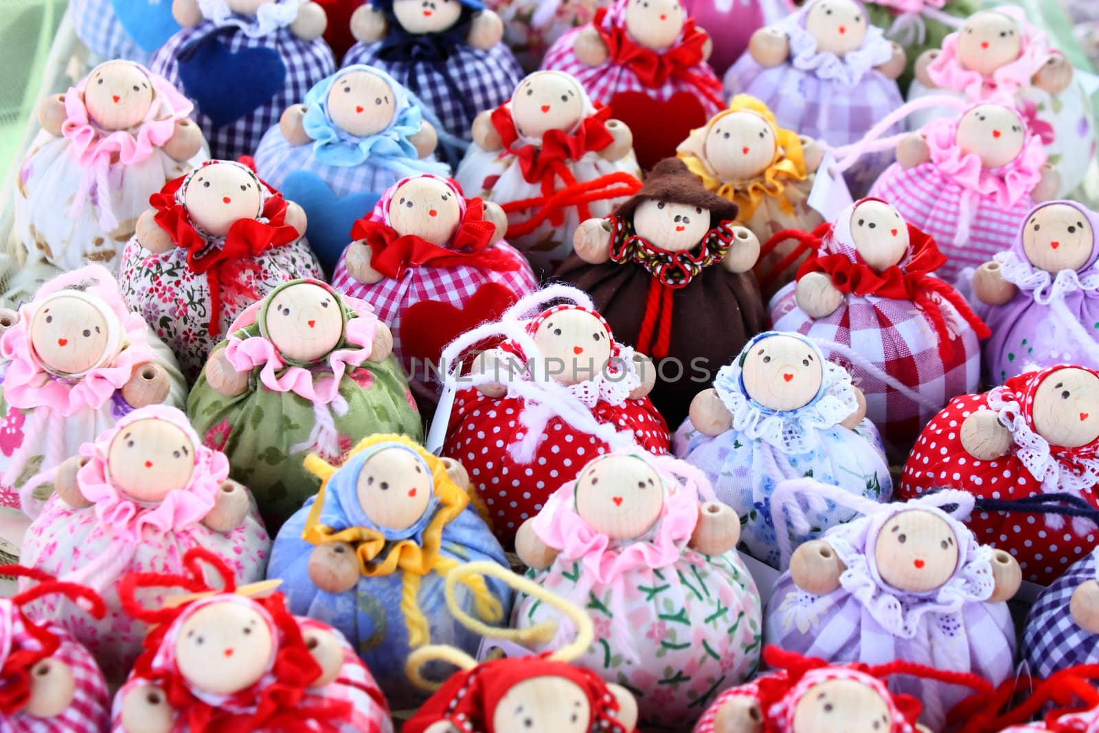 Many little dolls in a retail store