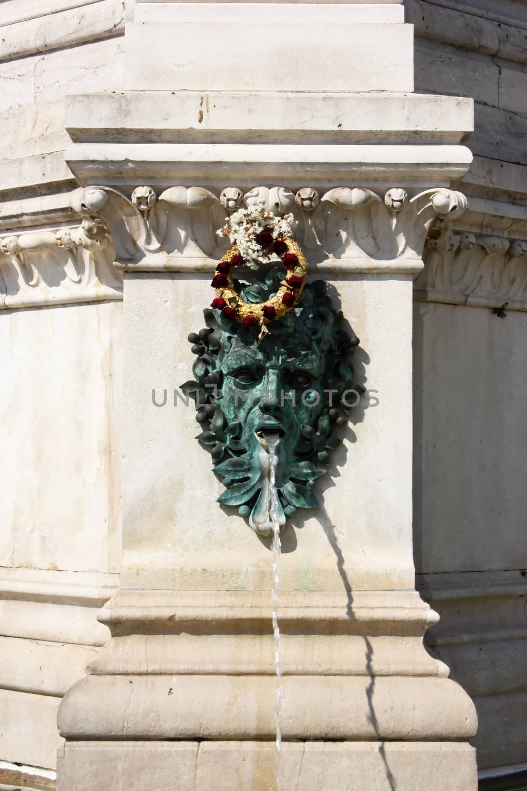 little fountain near cathedral Zagreb, closeup