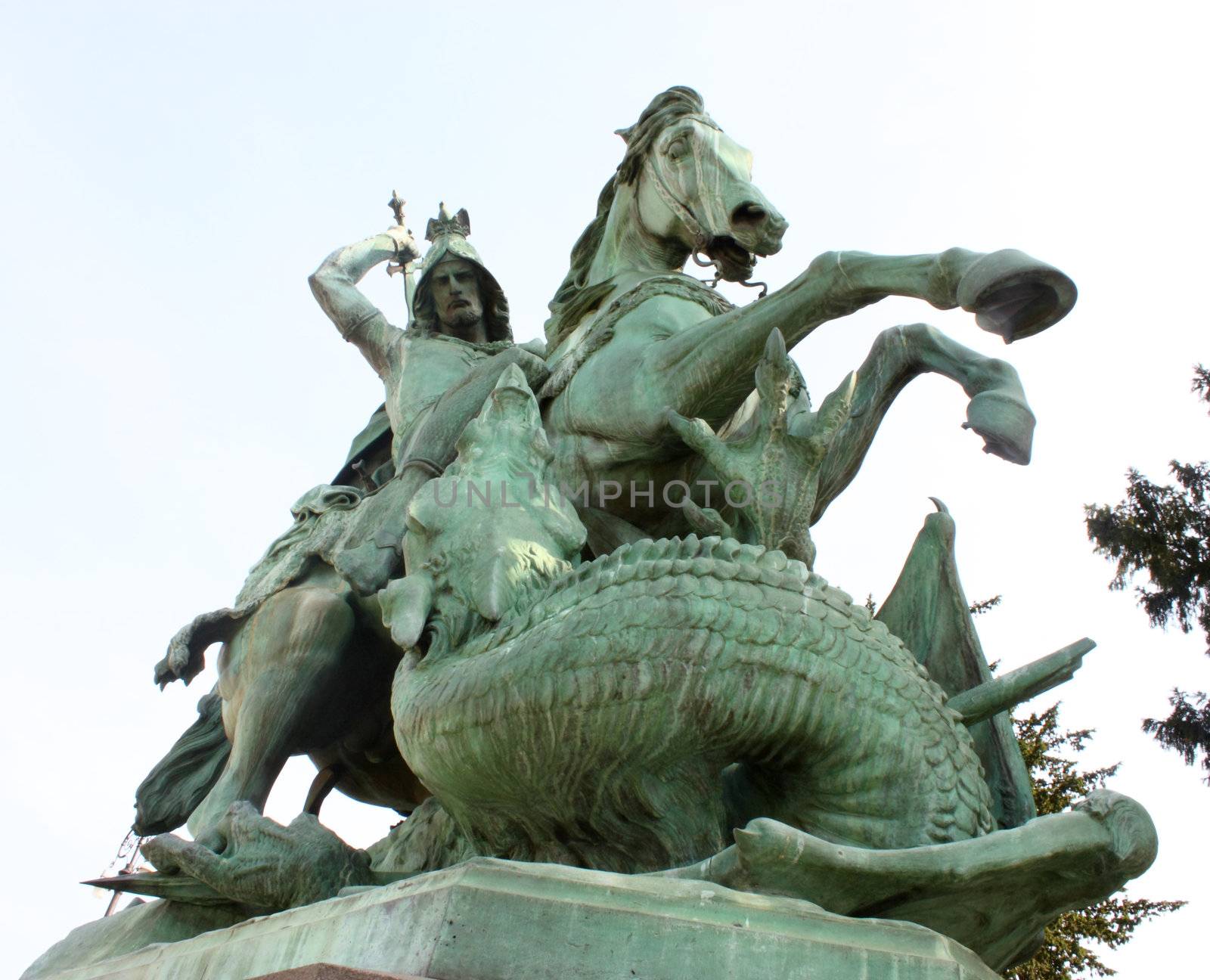 St George Killing the Dragon, sculpture