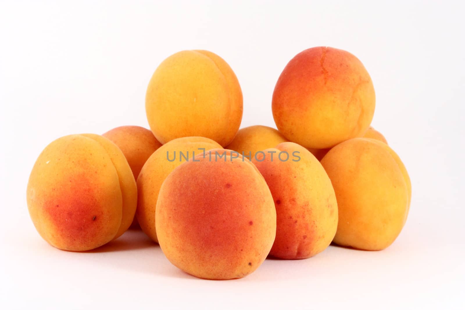 Fresh, colorful ripe apricots, isolated