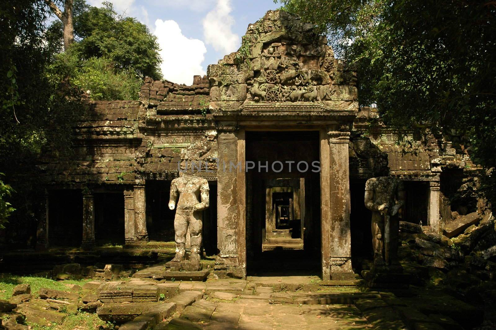 Runs of ancient Cambodian temple in the jungle.