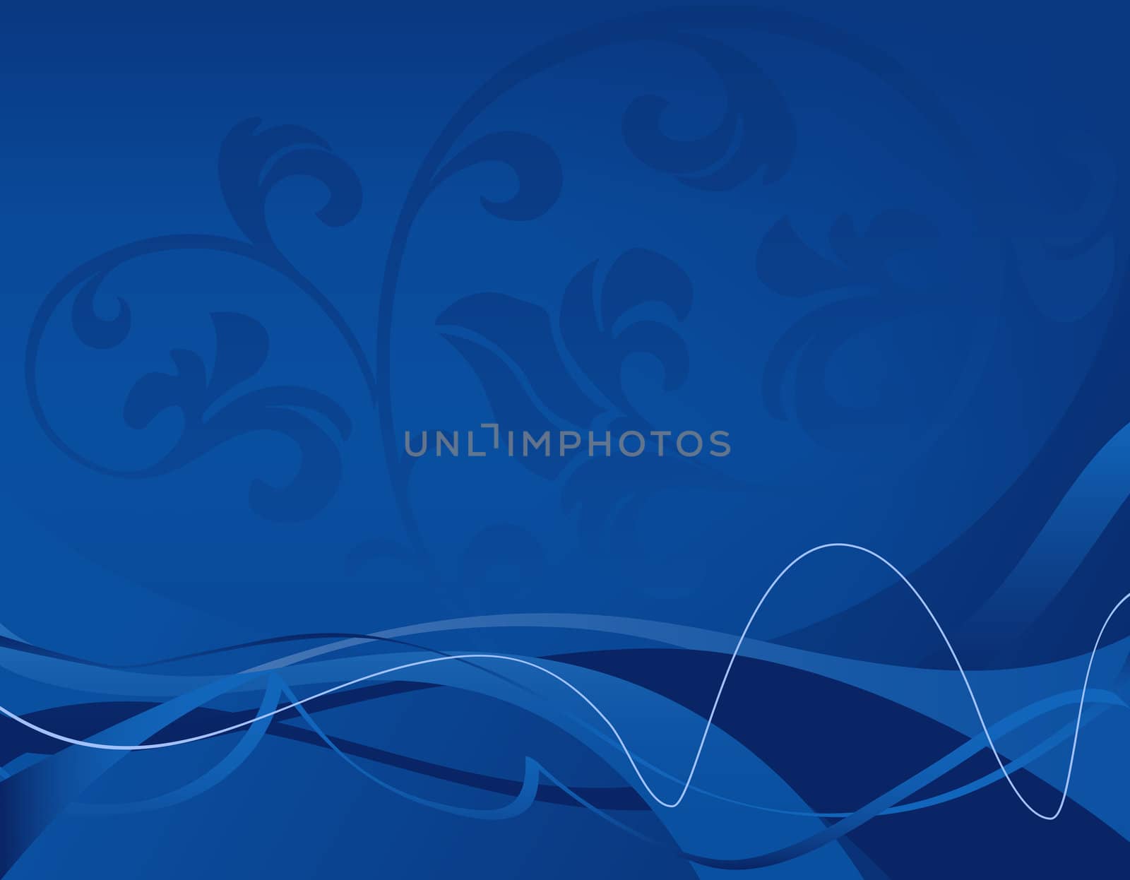 abstract floral background in blue tones; illustration