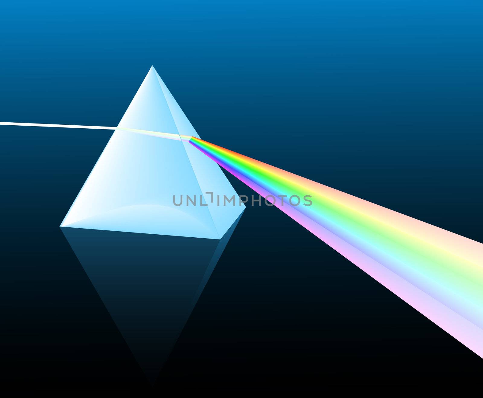 ray of light refracting through a pyranid