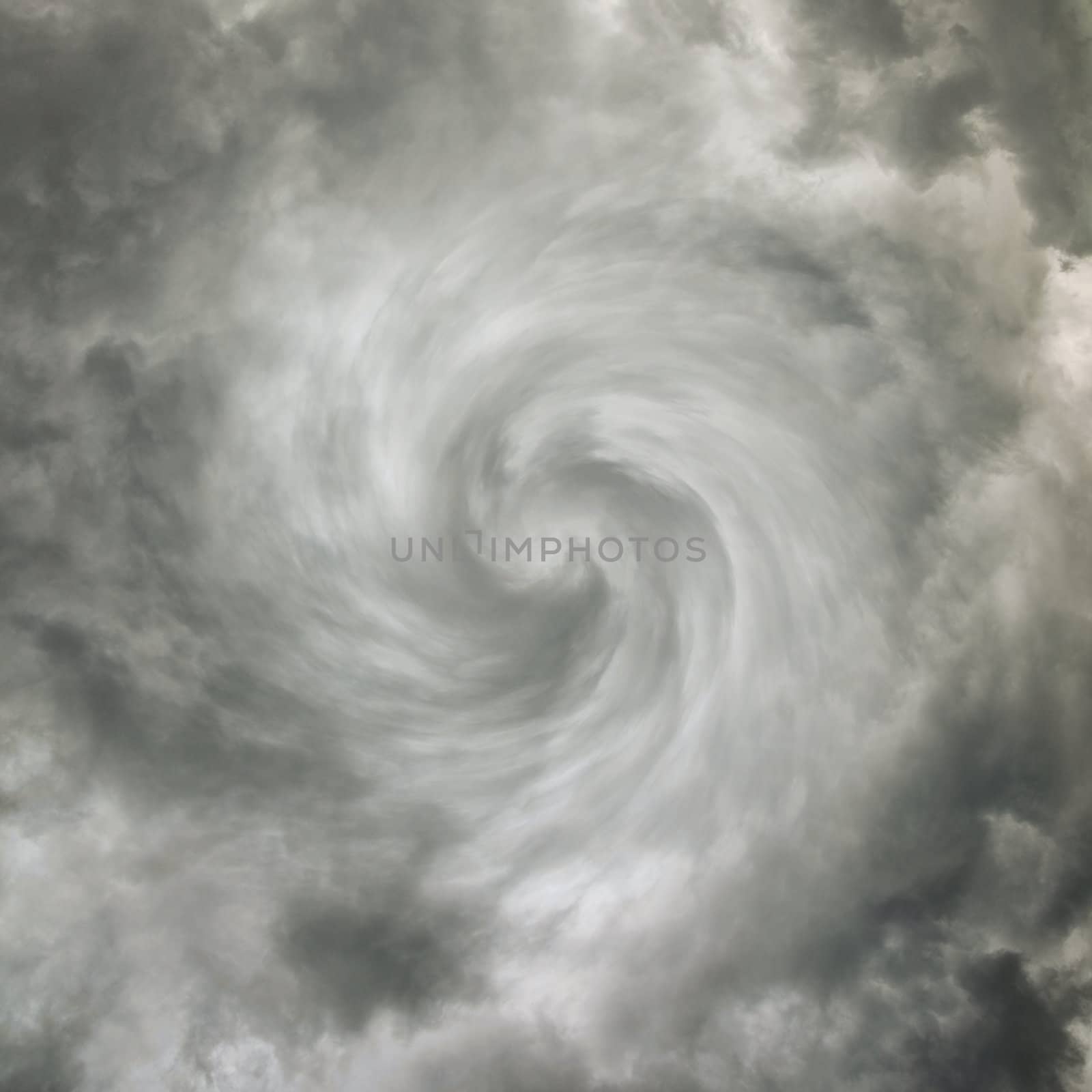 Twisting spiral dark sky with storm clouds