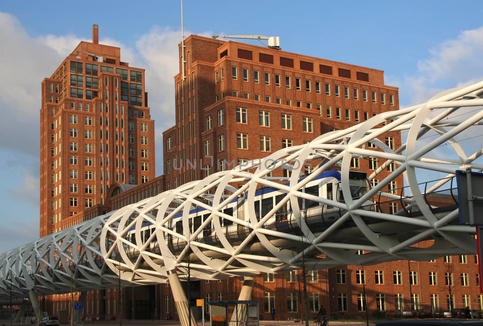 Elevated tramway in The Hague, Holland