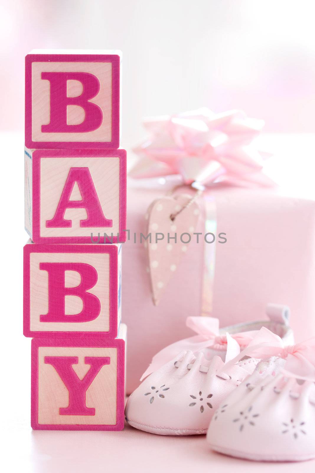 Pink baby building blocks by RuthBlack