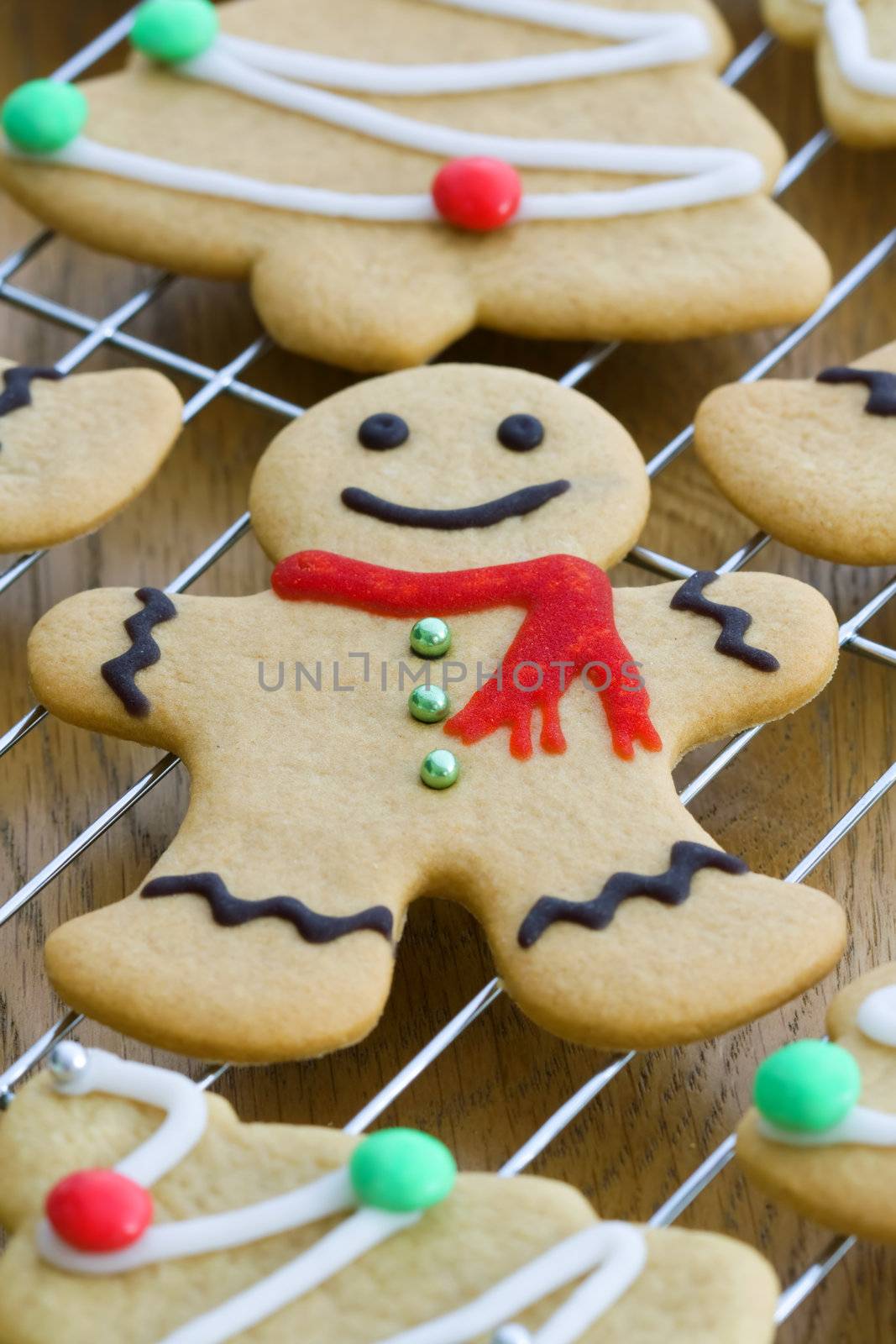 Gingerbread man on a wire cooling rack