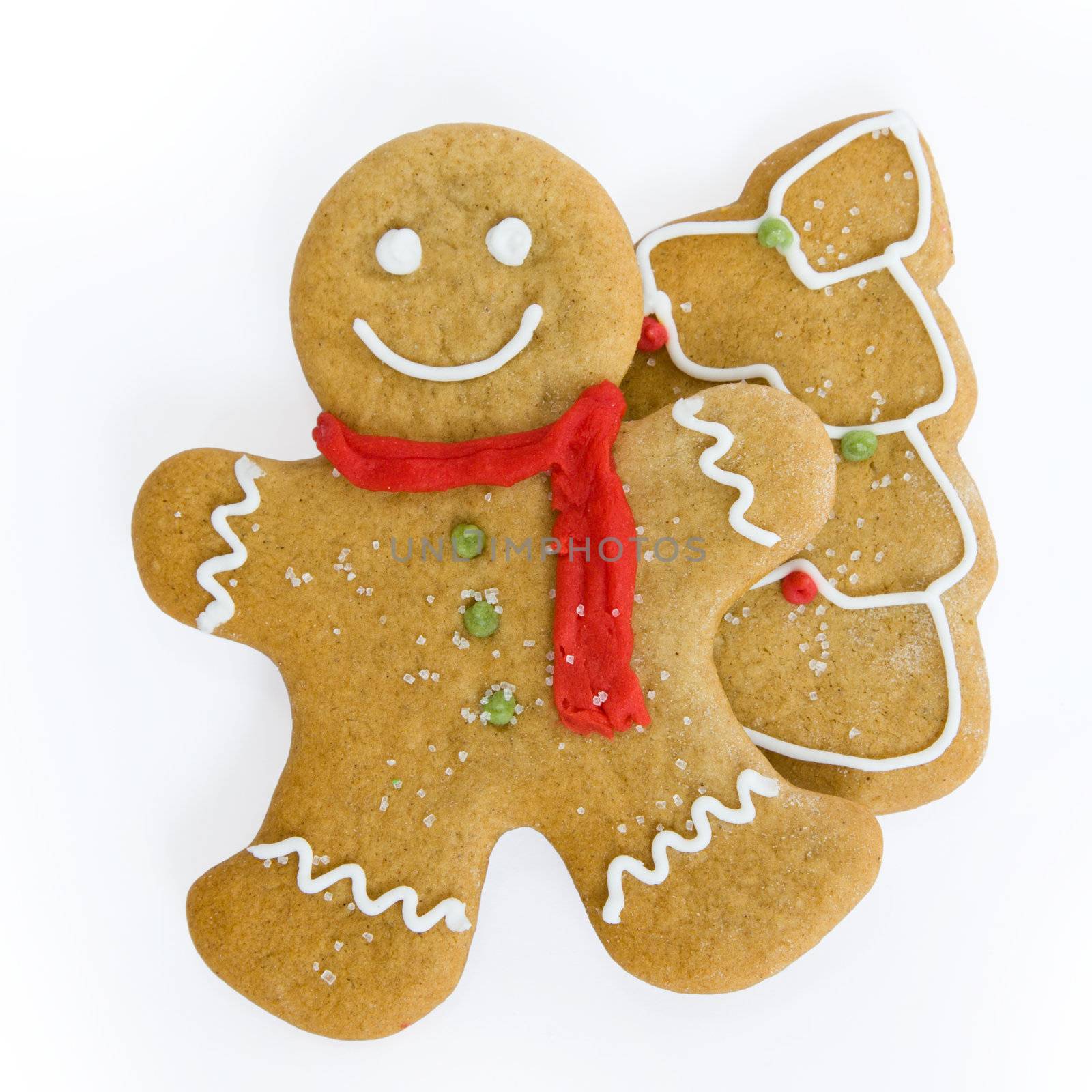 Gingerbread man and Christmas tree by RuthBlack