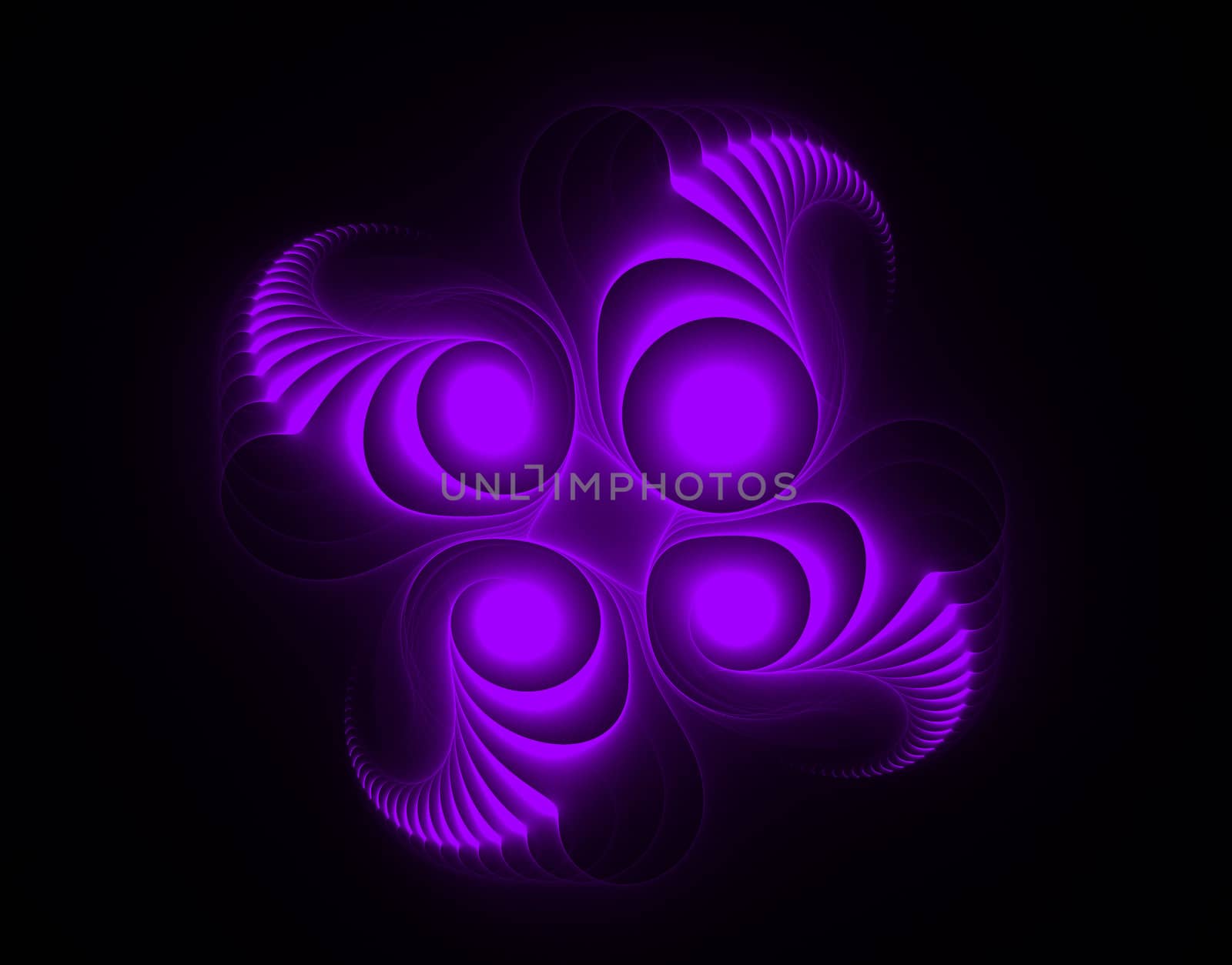 A spiral fractal on a black background