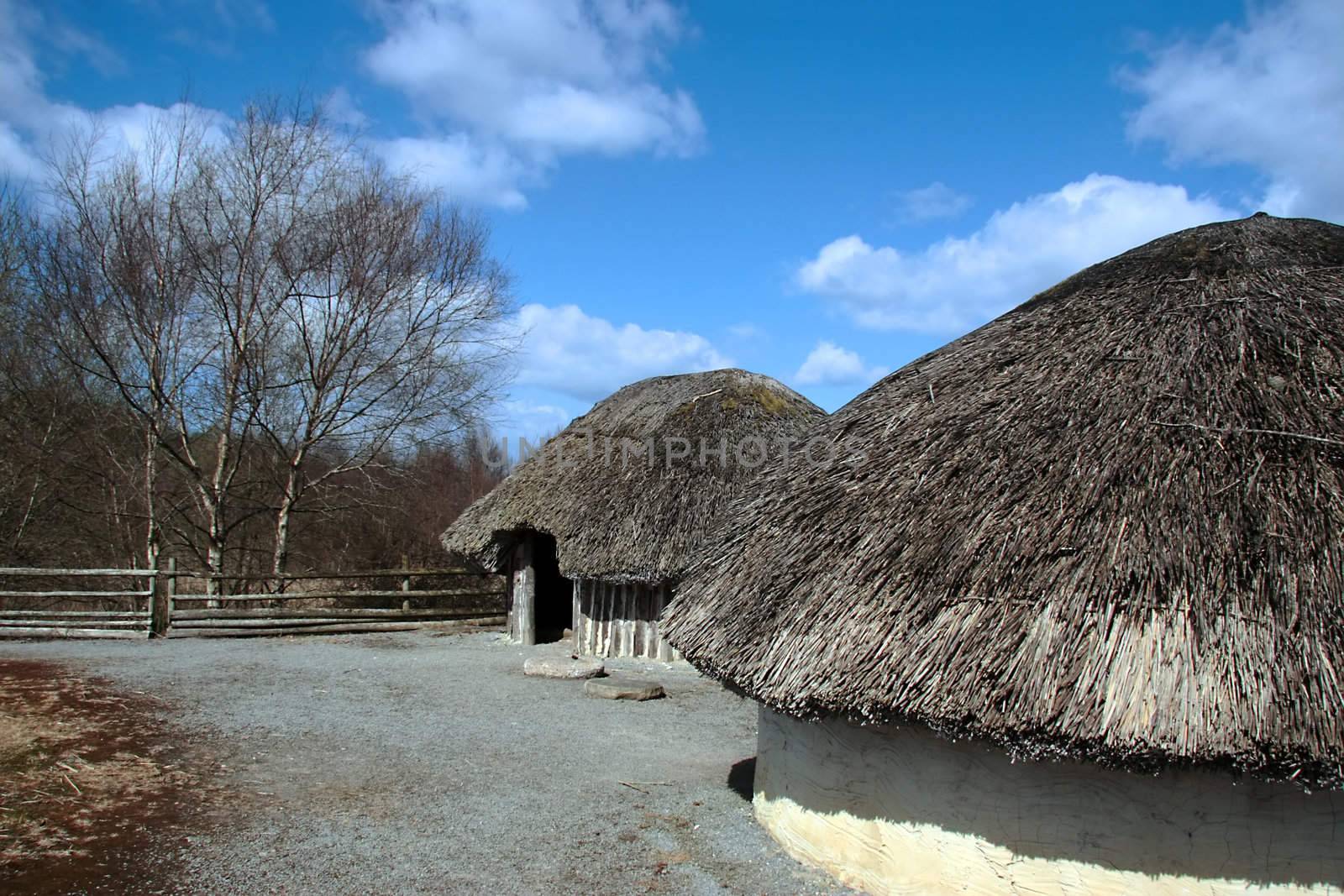 an old ancient irish mud hut village